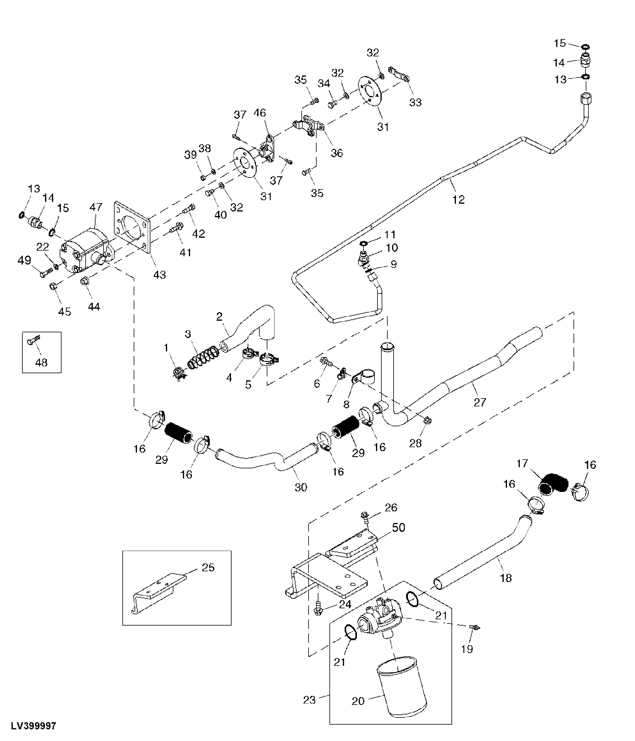Transmission Suction Line and Implement Pump Line ( - 411646)