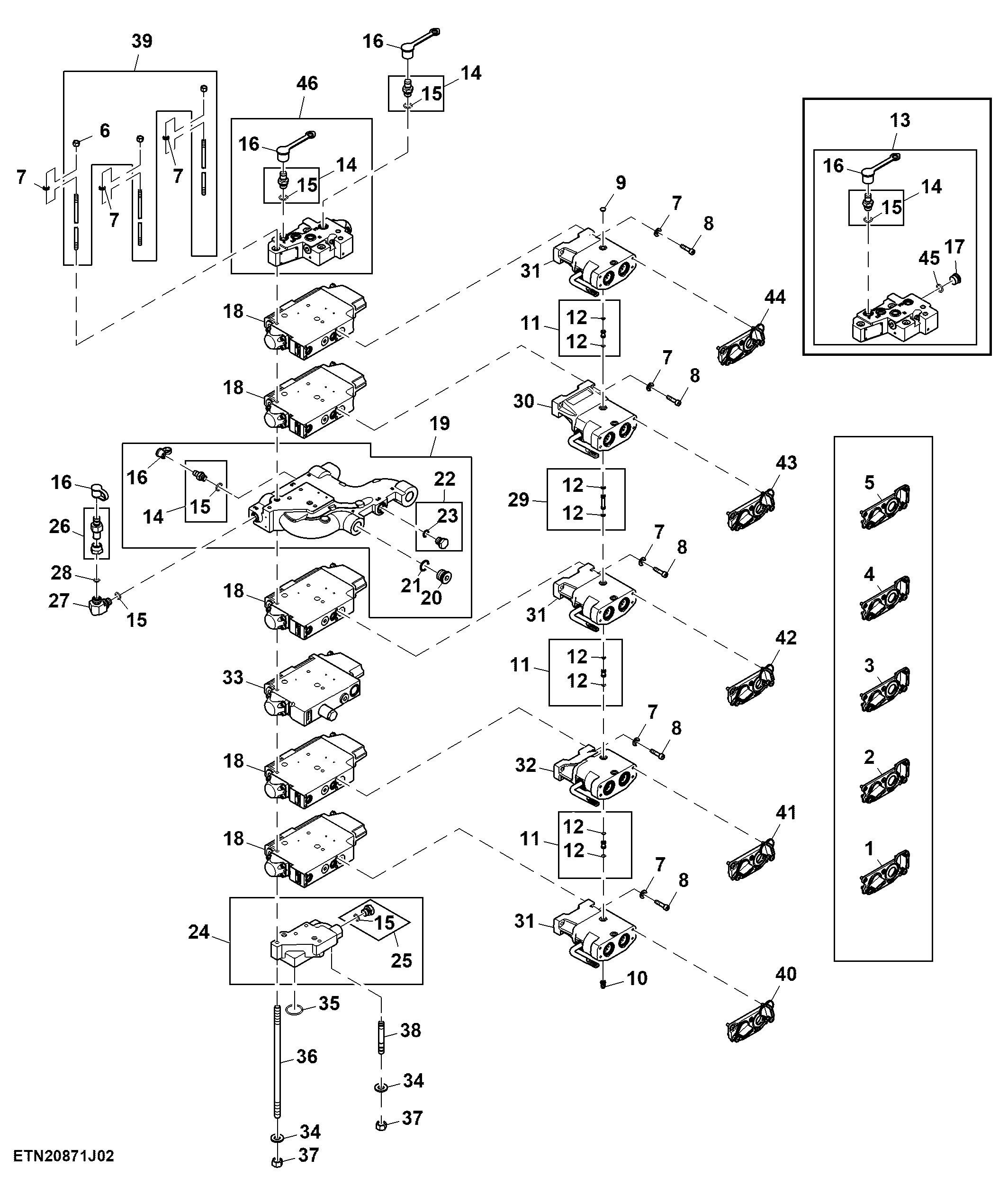 Selective Control Valve, W/ Hitch, 5 Rear SCV, High Flow, Double Reduction Axle