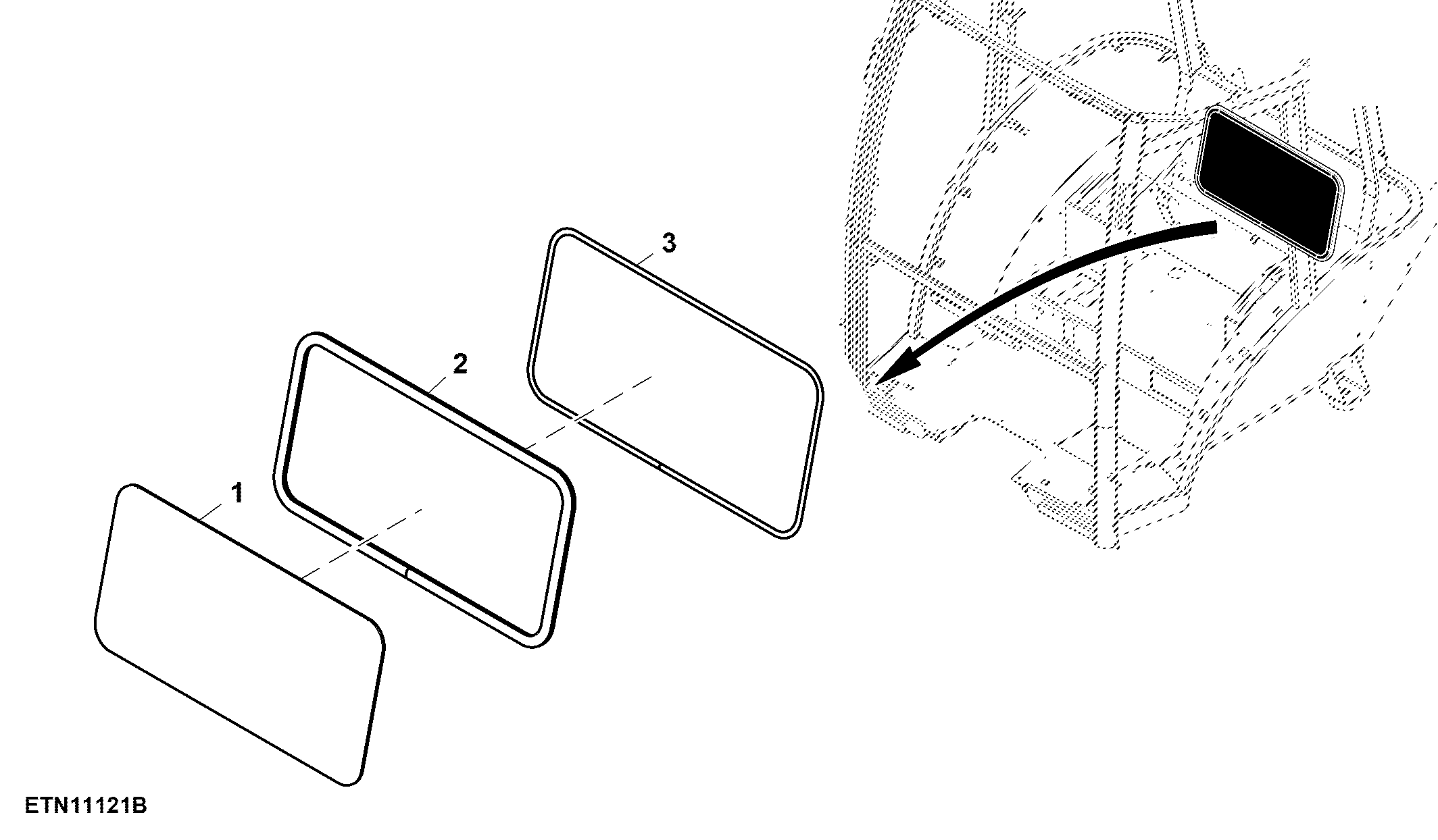 Rear Lower Window, Cab