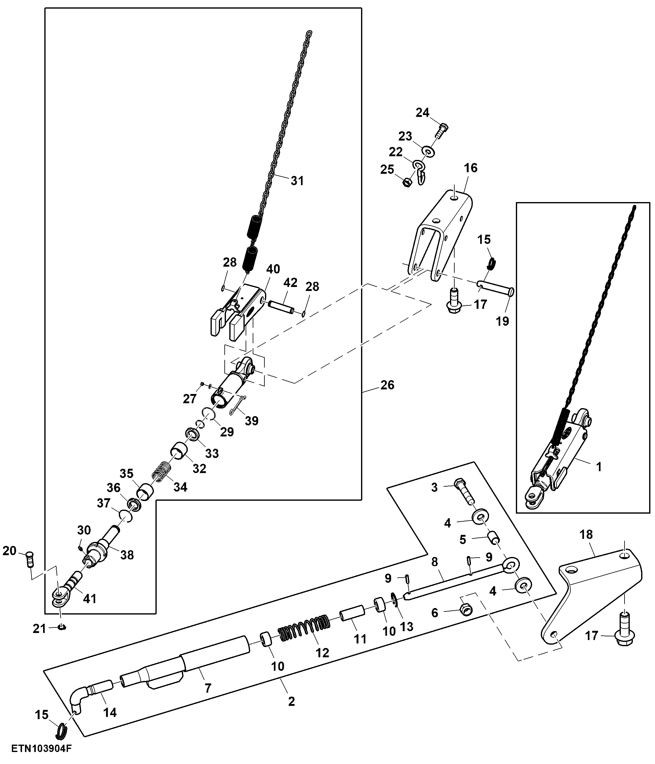 Stabilizer Bar, Automatic, W/ Holder, W/O Cab Suspension