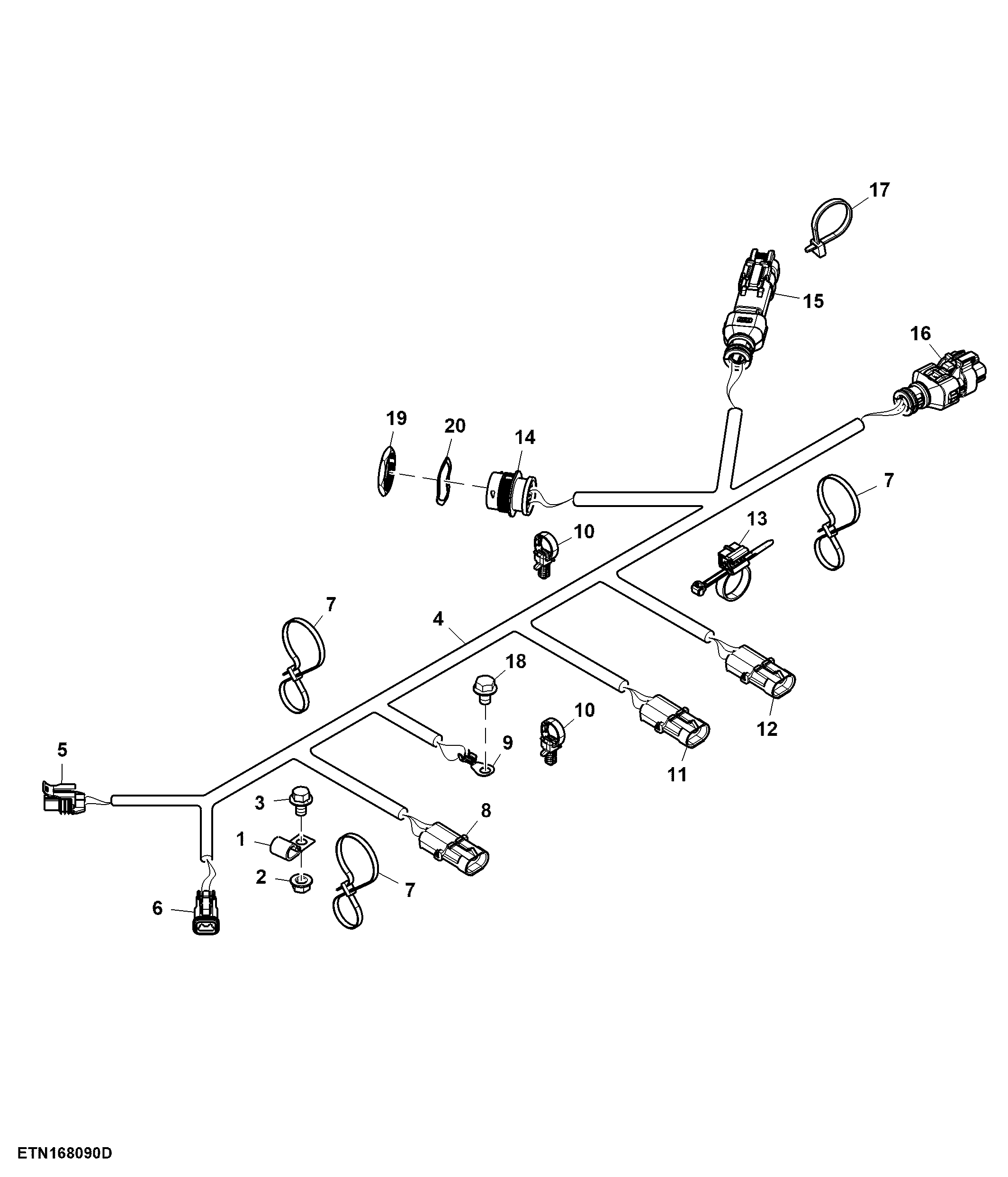 Wiring Harness, Reel W/O Remote Shoe Adjust