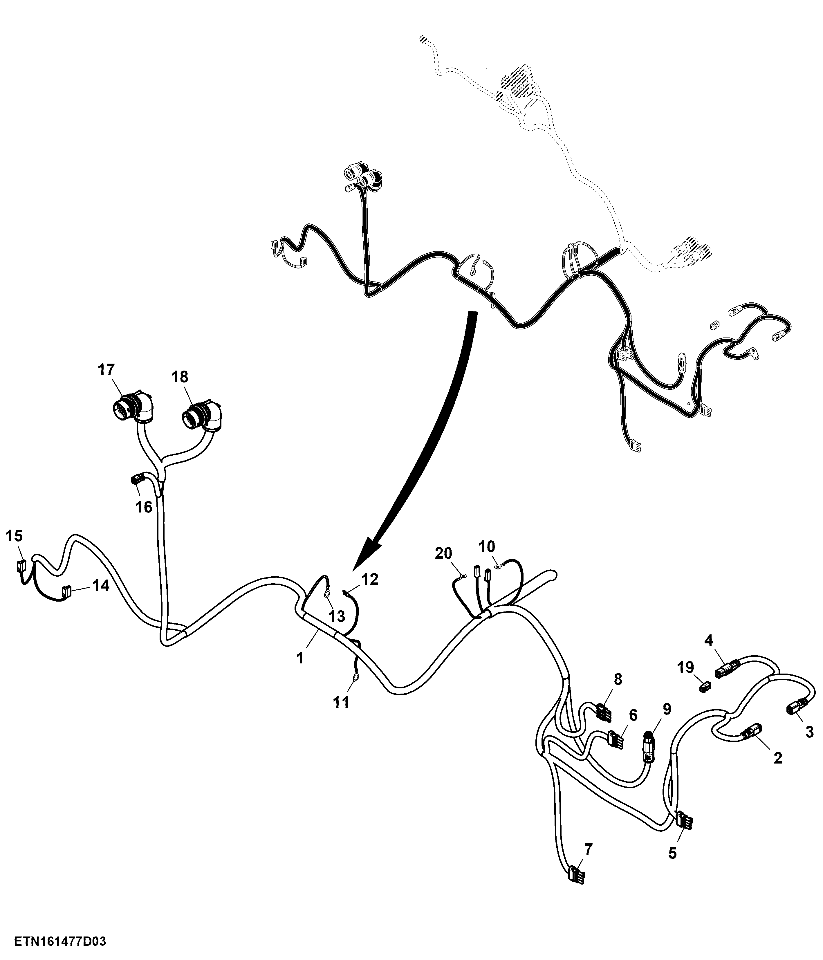 Engine Wiring Harness, Final Tier 4 (3 of 4)