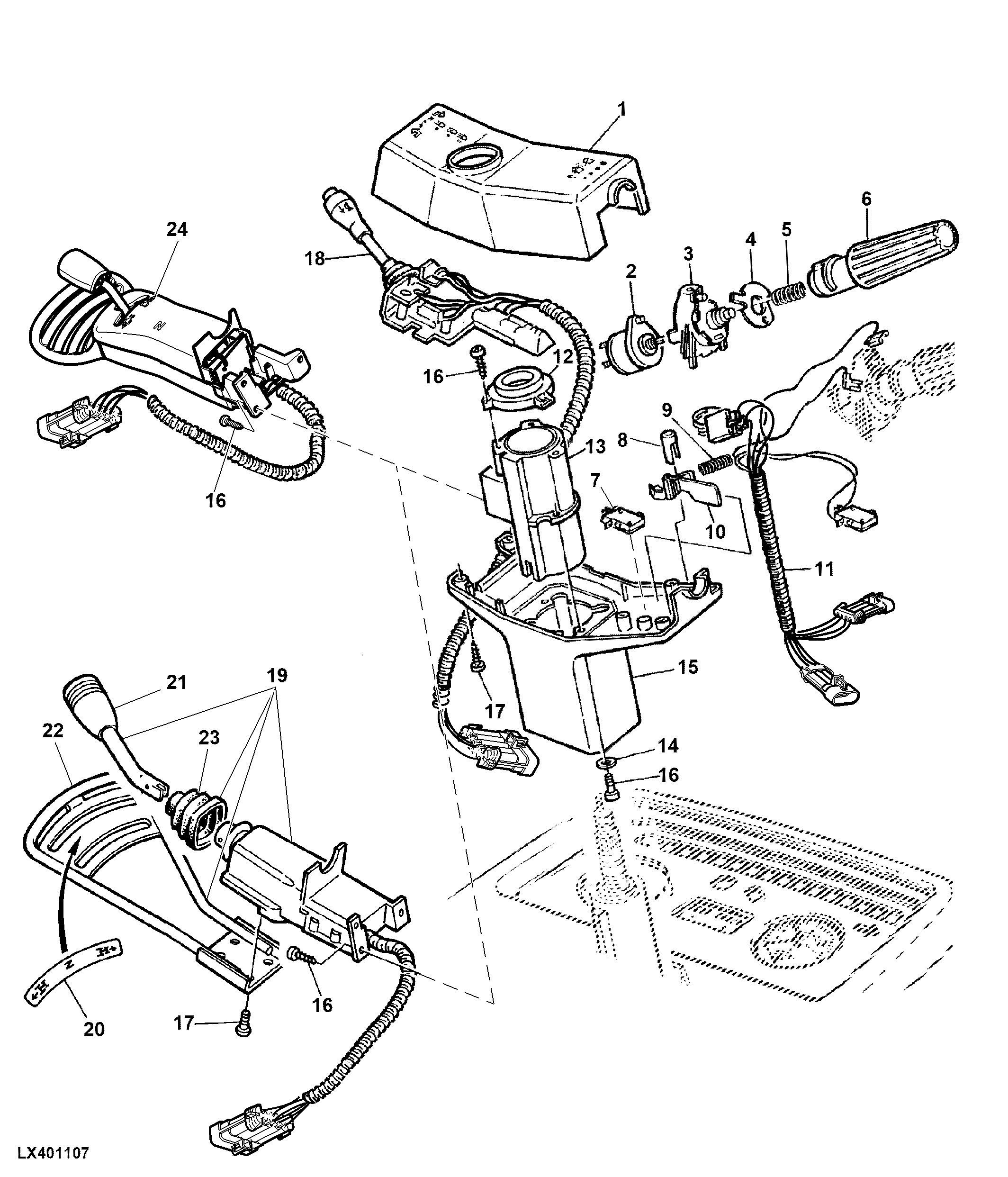 MULTIFUNCTION UNIT, WITH ELECTR. REVERSER CONTROL (CAB)