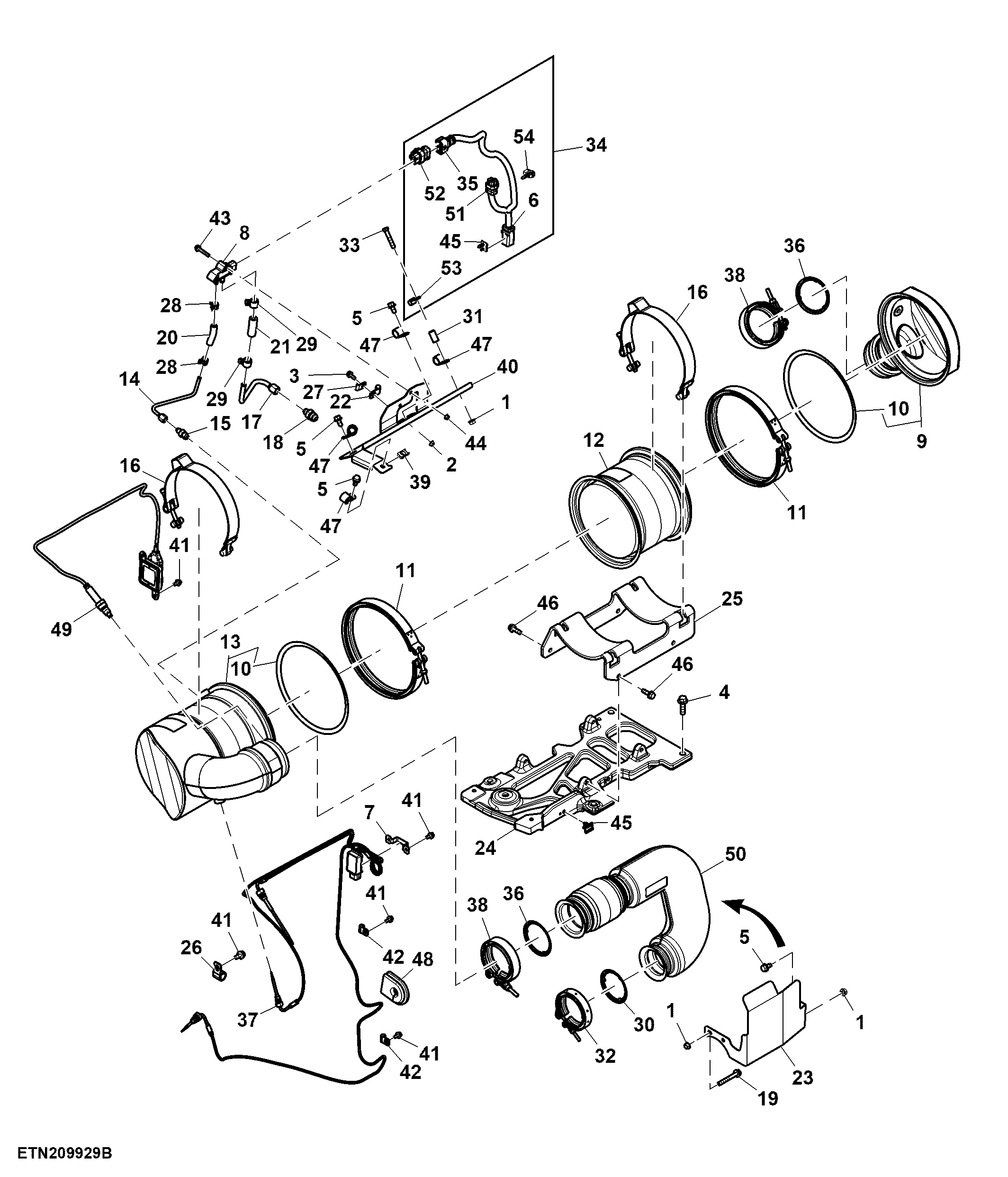 Exhaust Pipe, Diesel Oxidation Catalyst (For US and Canada)