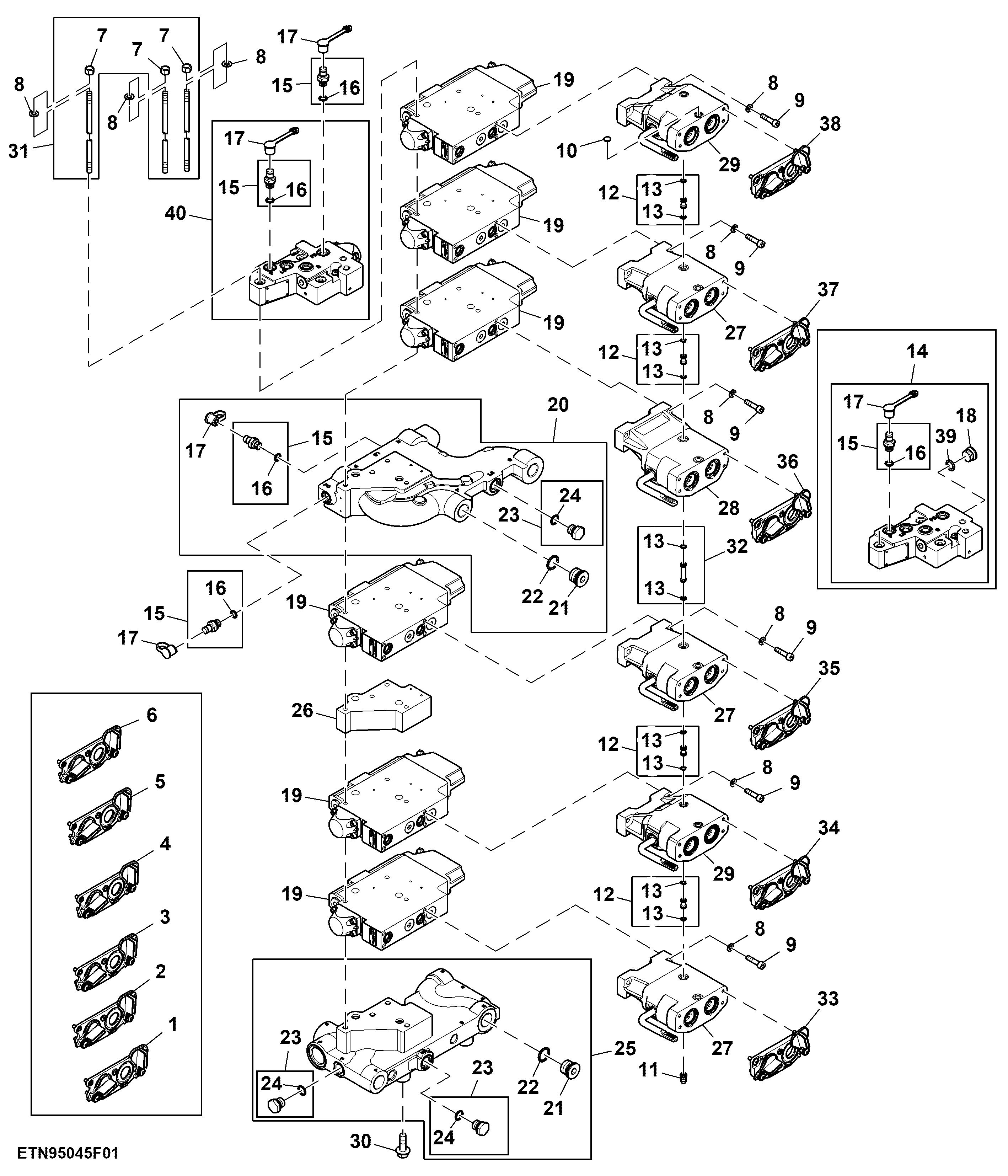 Selective Control Valve, 6 SCV, High Flow, W/O Hitch