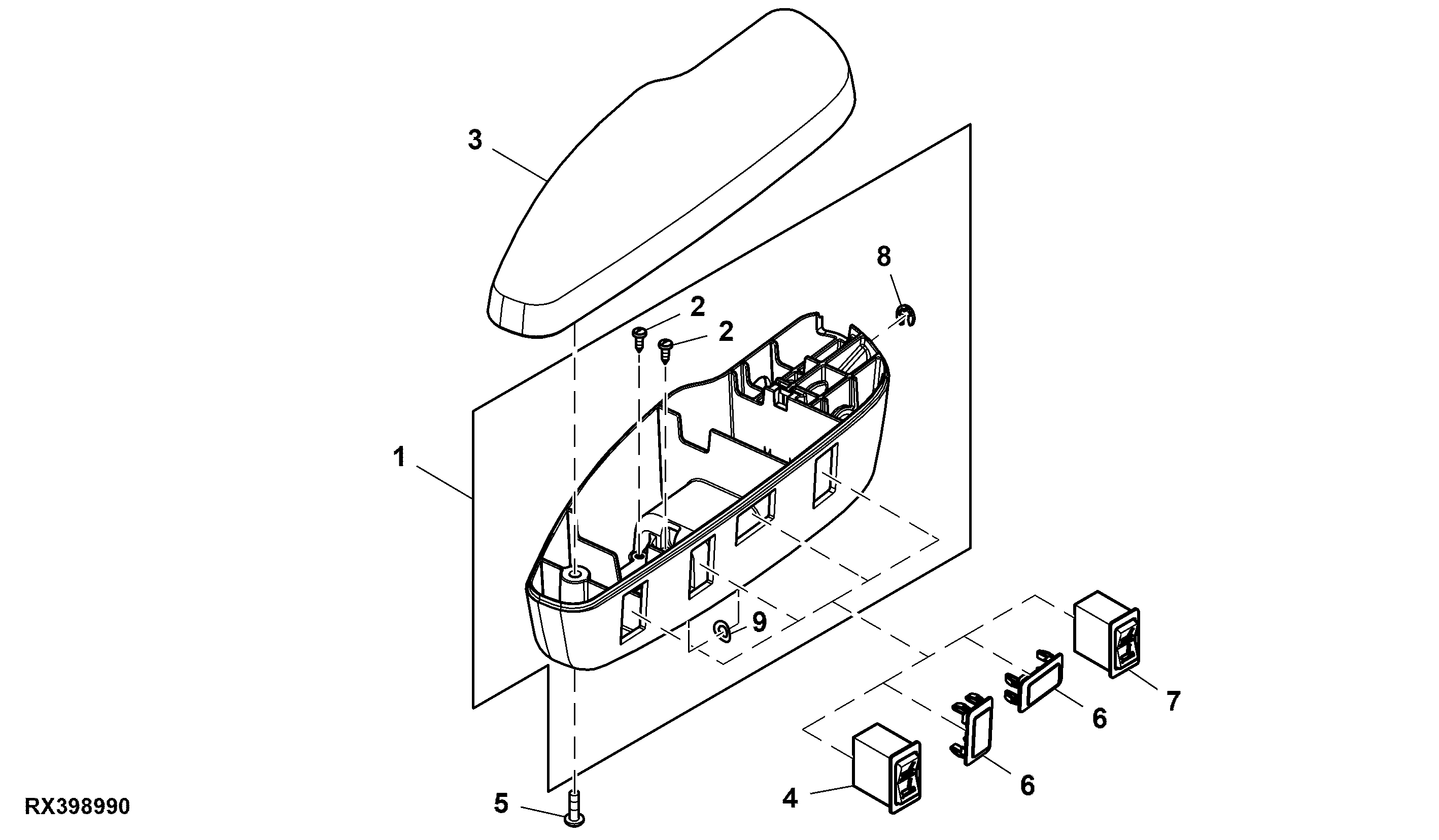 Armrest Substrate Assembly, ActiveSeat™, Fabric