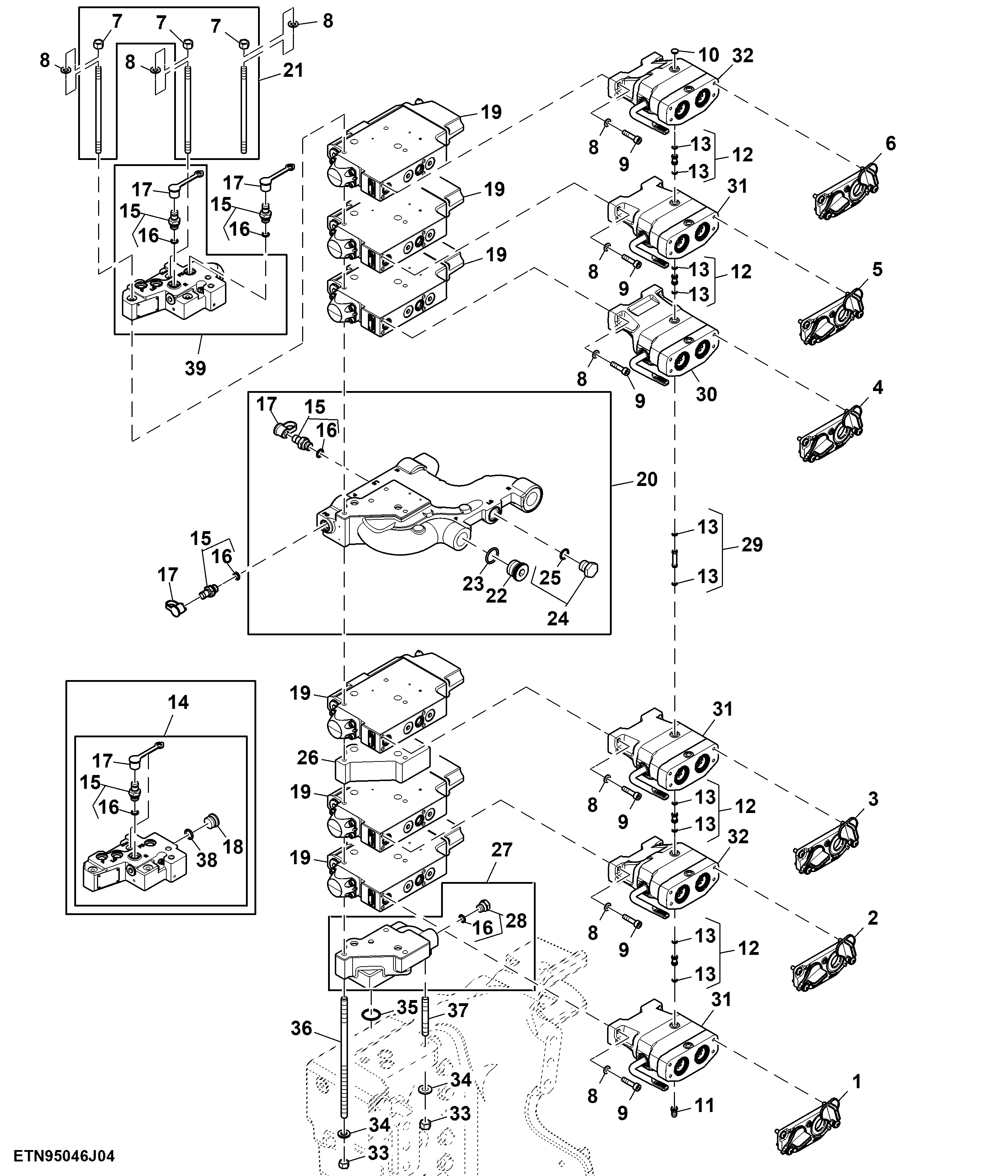Selective Control Valve, W/O Hitch, 6 Rear SCV, High Flow, Double Reduction Axle