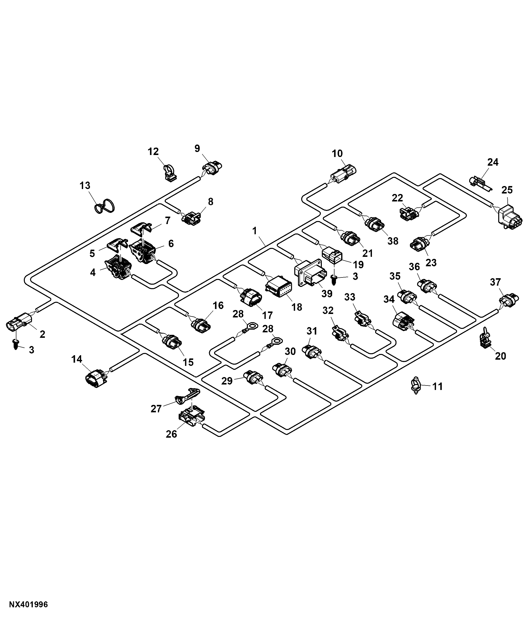 Roof Wiring Harness, Outer Light (188001 - )