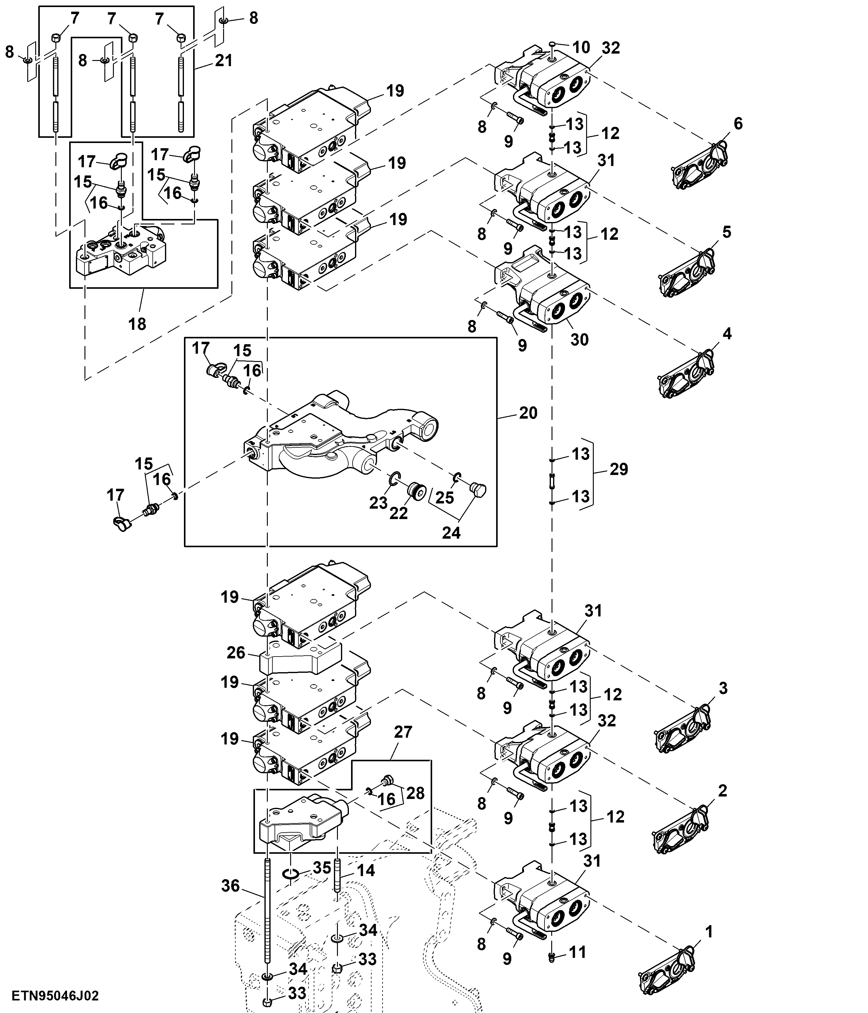 Selective Control Valve, W/O Hitch, 6 Rear SCV, High Flow, Double Reduction Axle