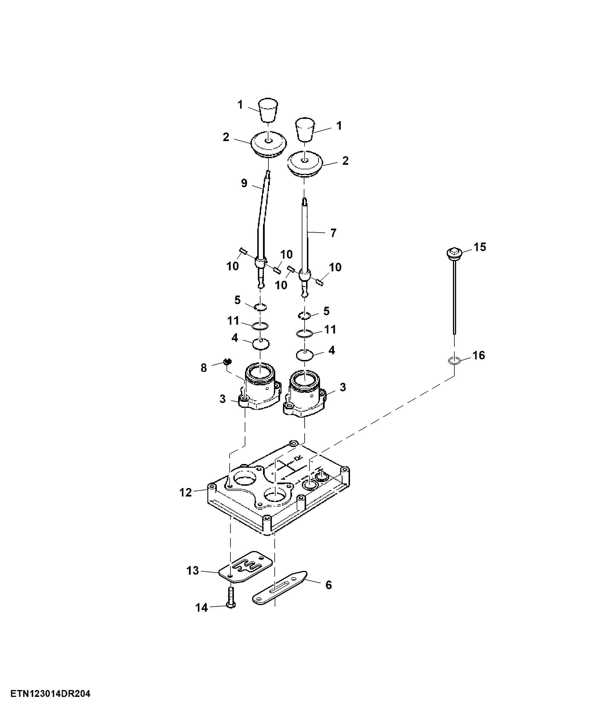 Gear and Range Shift Lever, MFWD, W/ Differential Lock