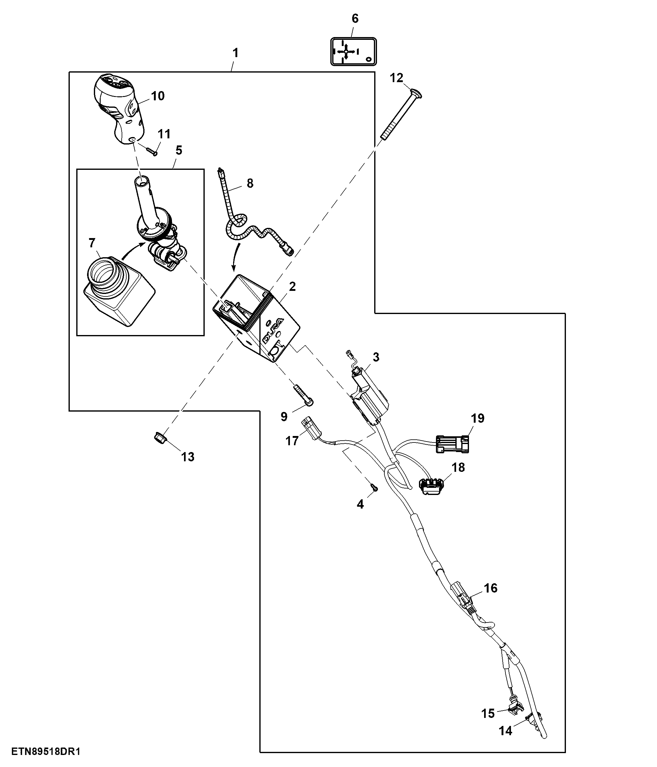 Multi Function Lever, Mechanical SCV, W/ 3-Functions, W/ Front-Loader Dampening, W/ Gear Shift Switches