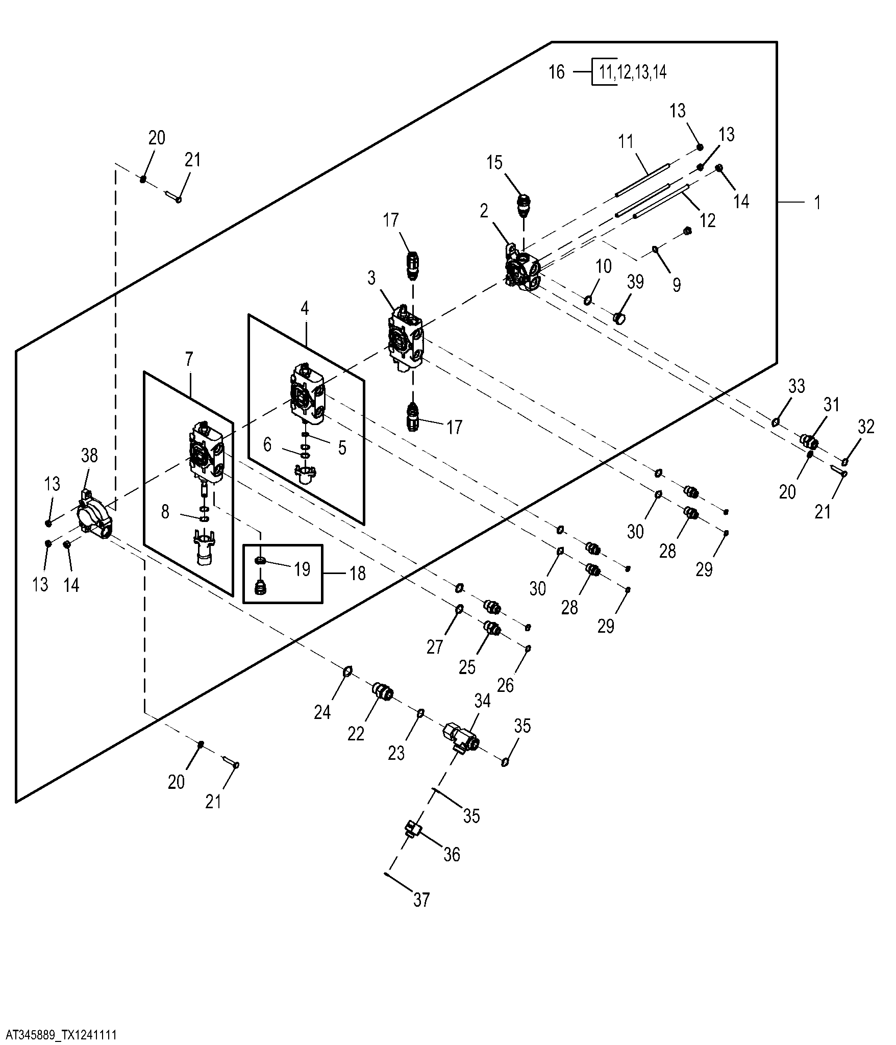 Hydraulic Control Valve (Three Function) (312957 - )