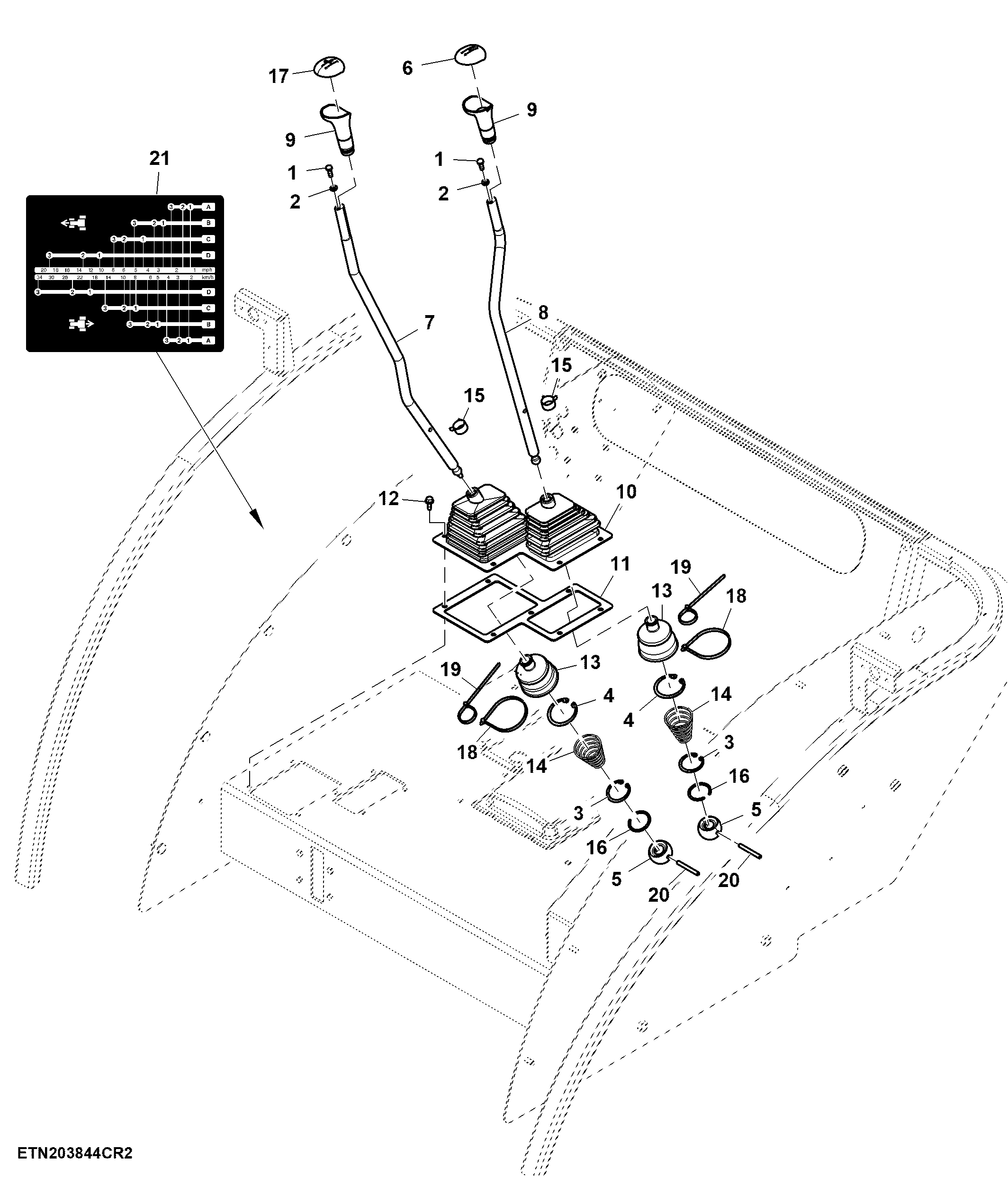 Gearshift and Range Shift Lever, PowrReverser™