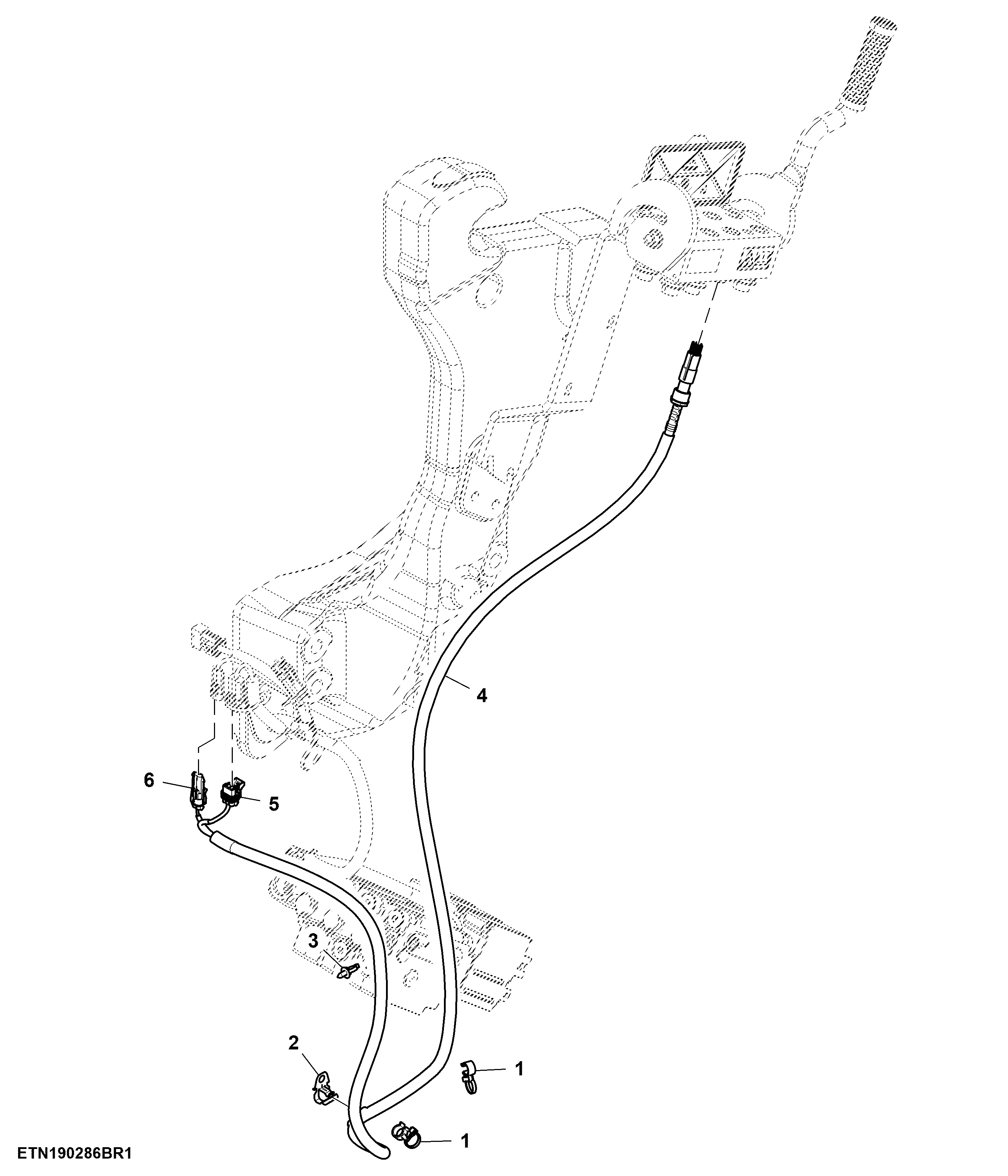 Wiring Harness, Hydraulic Quick Connect Coupler, W/O Loader Working Lights, W/O Loader Unlatch Function