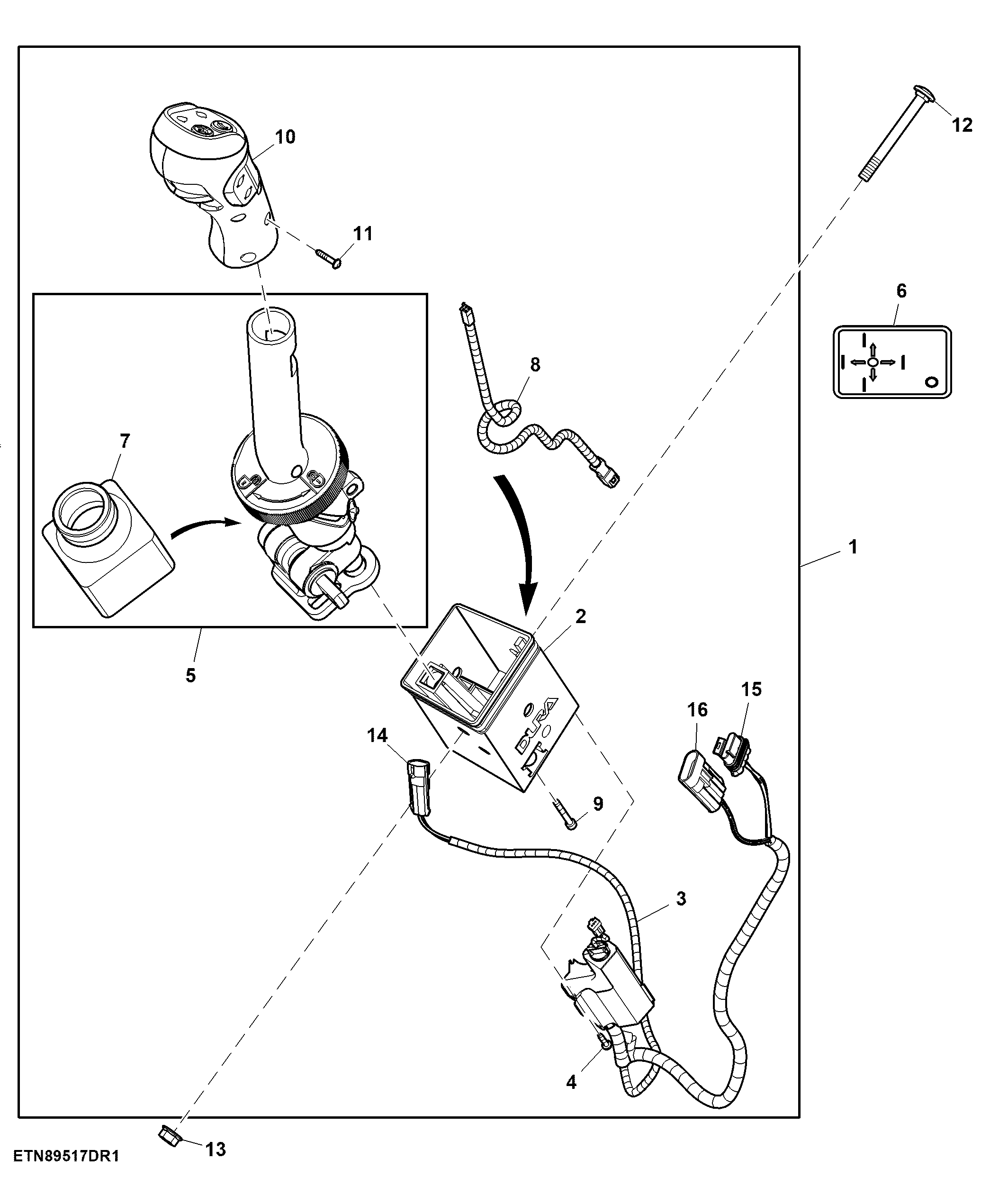 Multi Function Lever, Mechanical SCV, W/ 2-Functions, W/ Gear Shift Switches