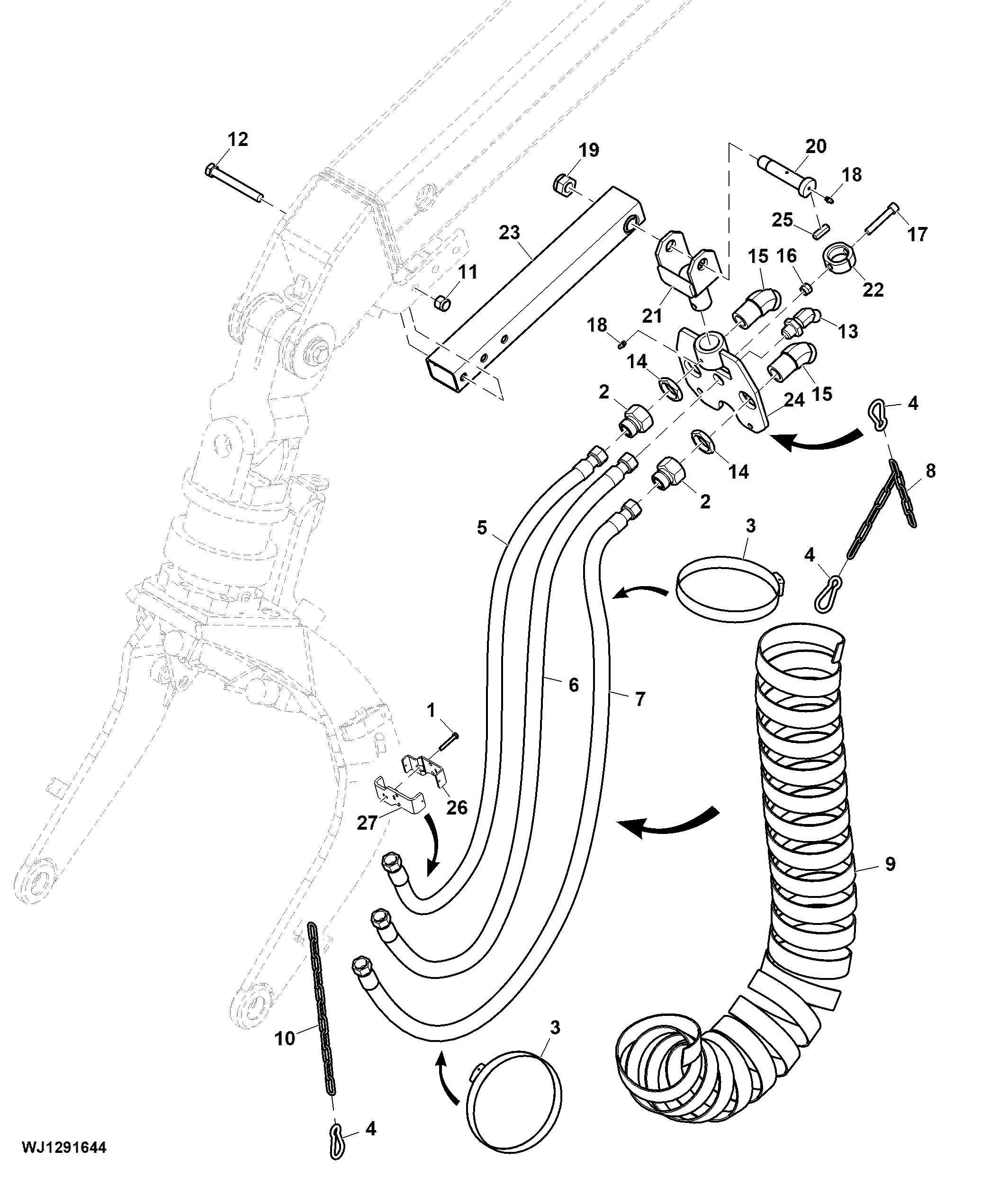 Hoses, Harvester Head, Direct Hosing, H480C