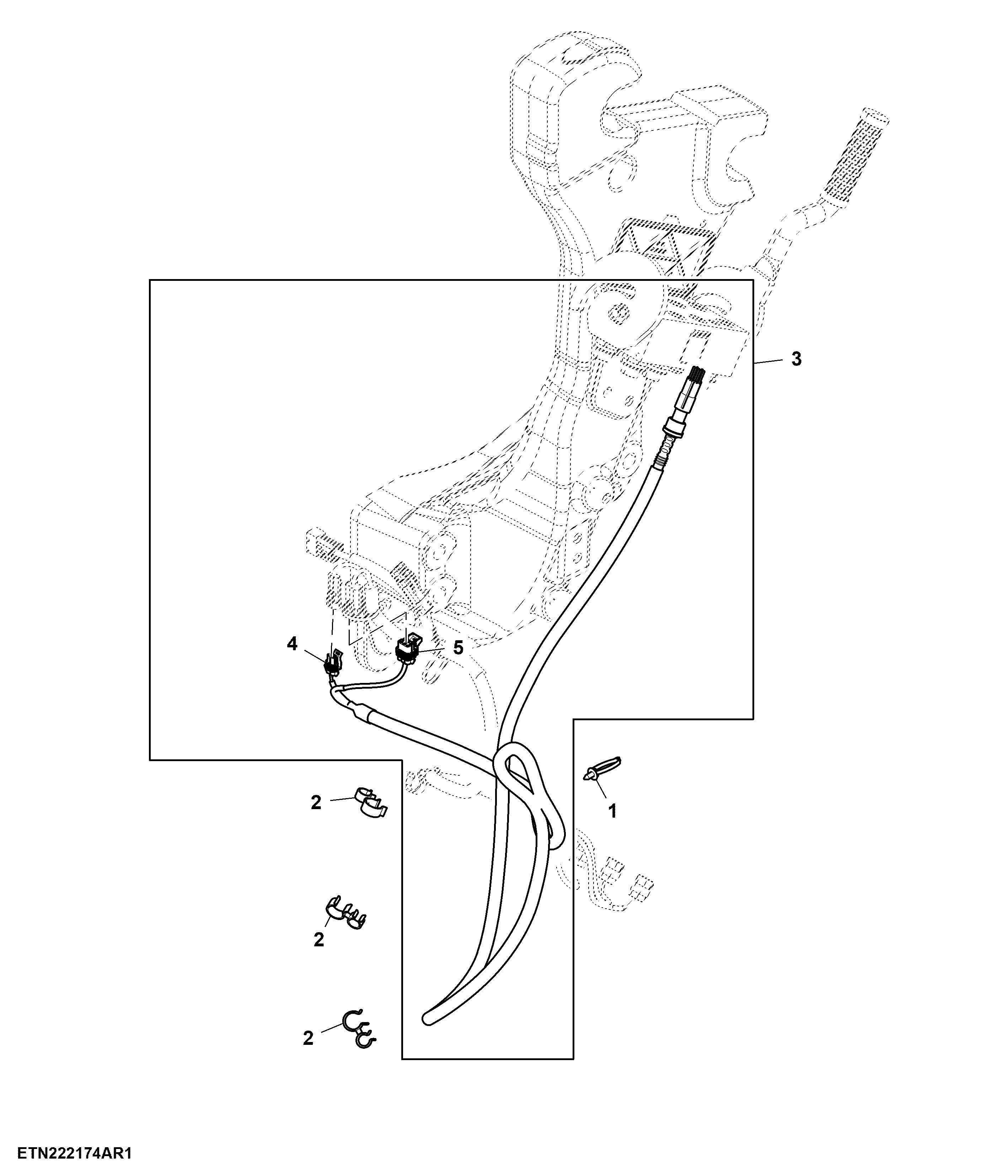 Wiring Harness, Hydraulic Quick Connect Coupler, W/O Loader Working Lights, W/O Loader Unlatch Function