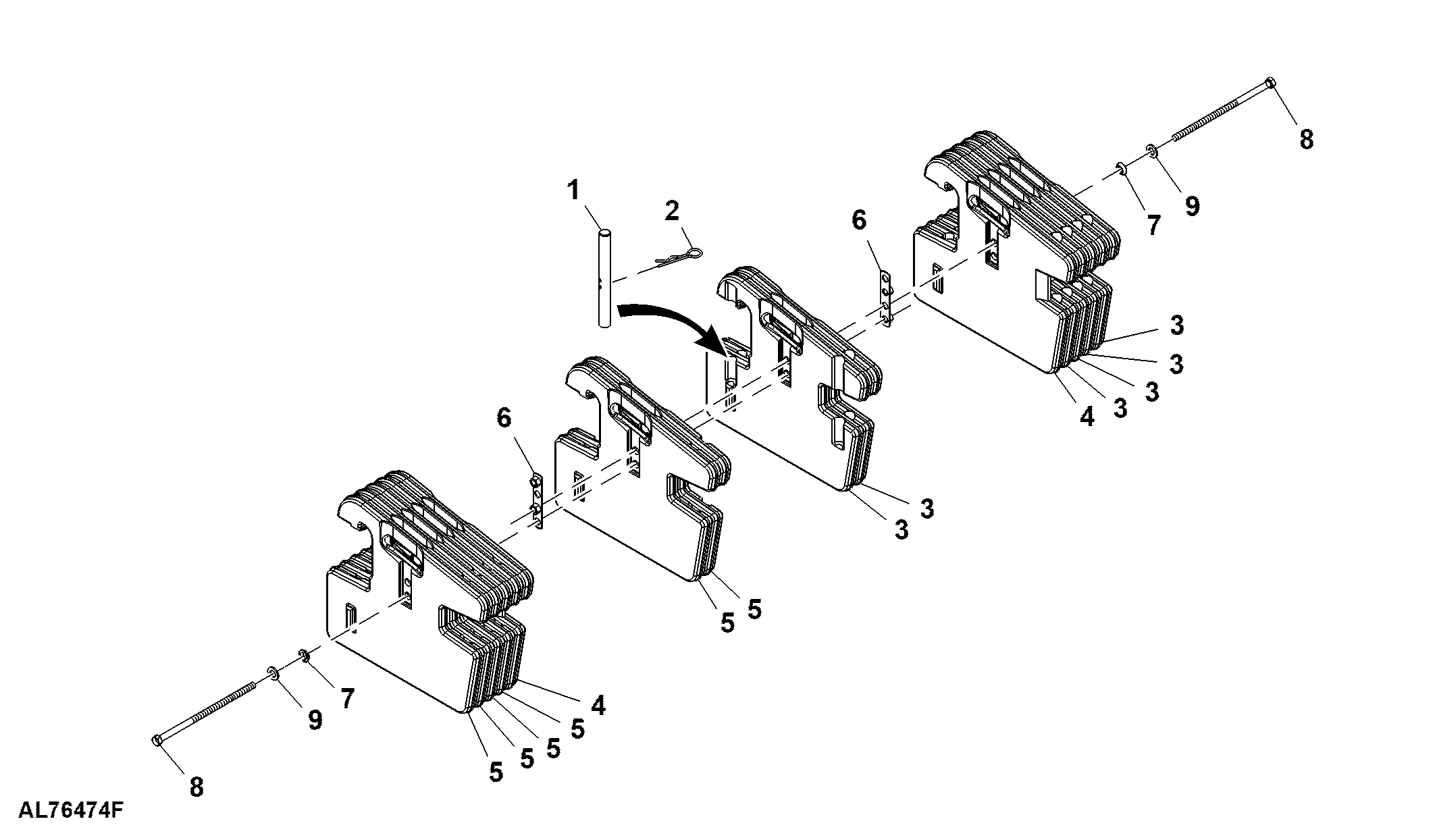 Additional Front Weights, 14 Weights, 700 kg
