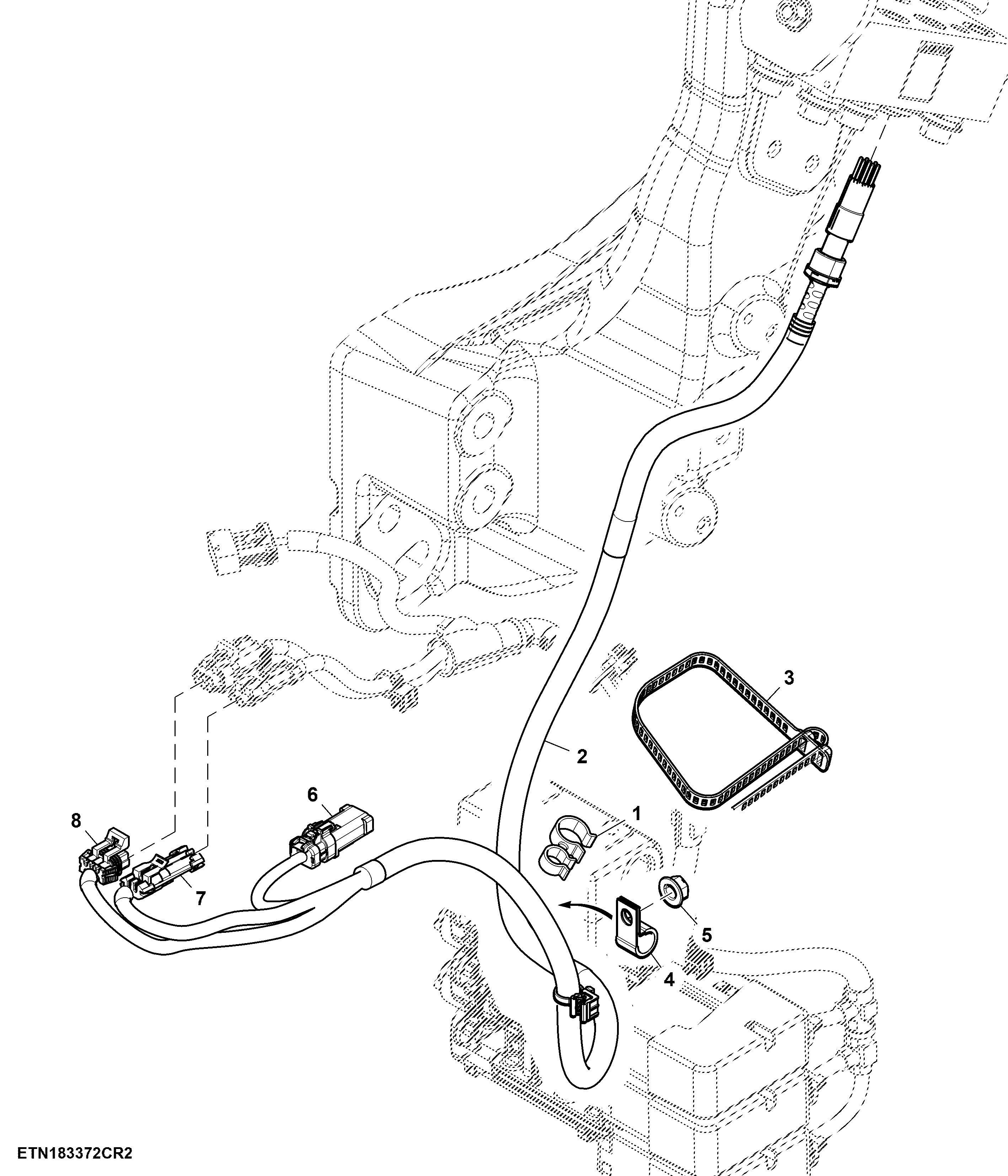 Wiring Harness, Hydraulic Quick Connect Coupler, W/ Front Loader Unlatch Function, W/ Loader Working Lights
