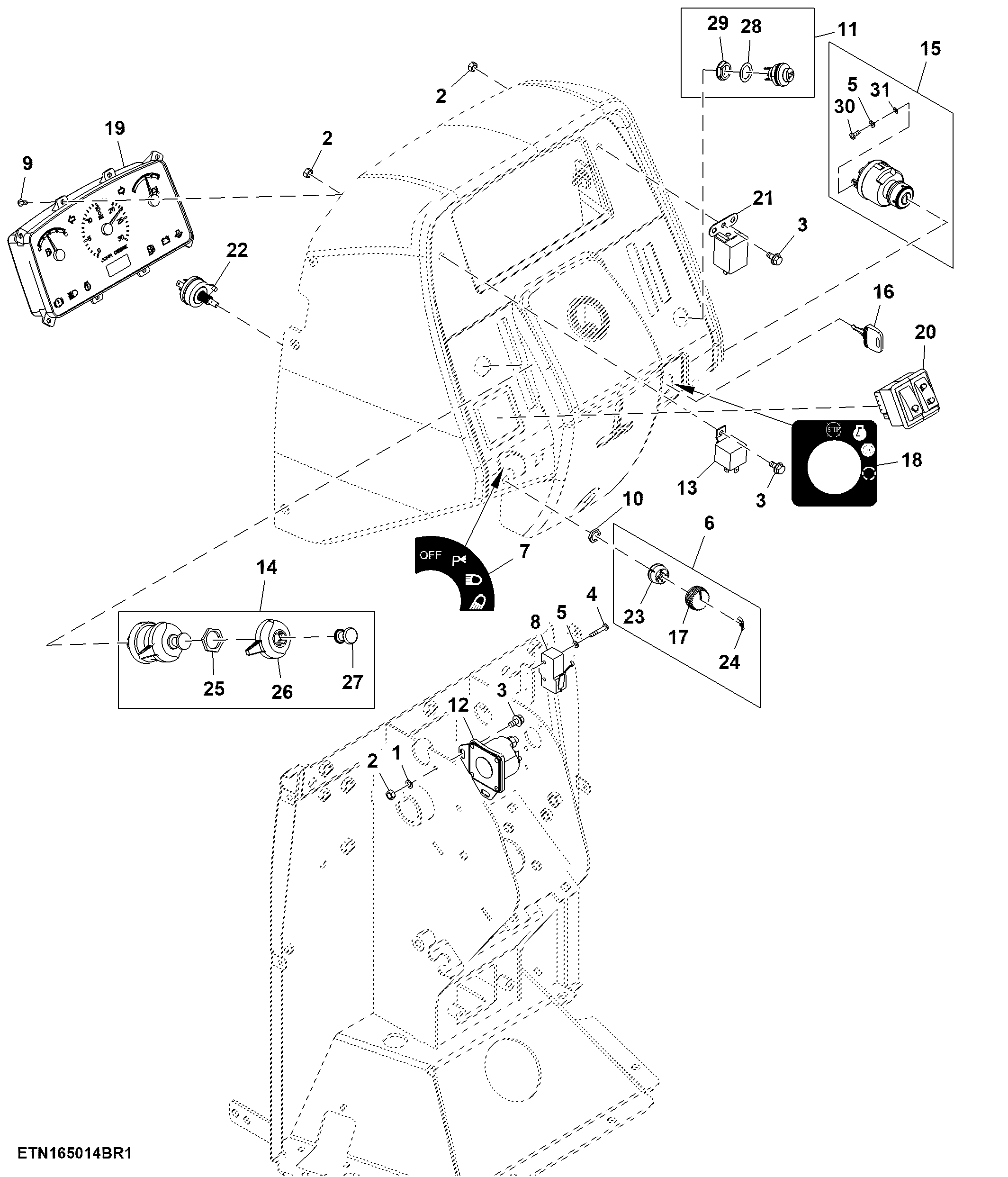 Instrument Cluster and Switches ( - 621183)