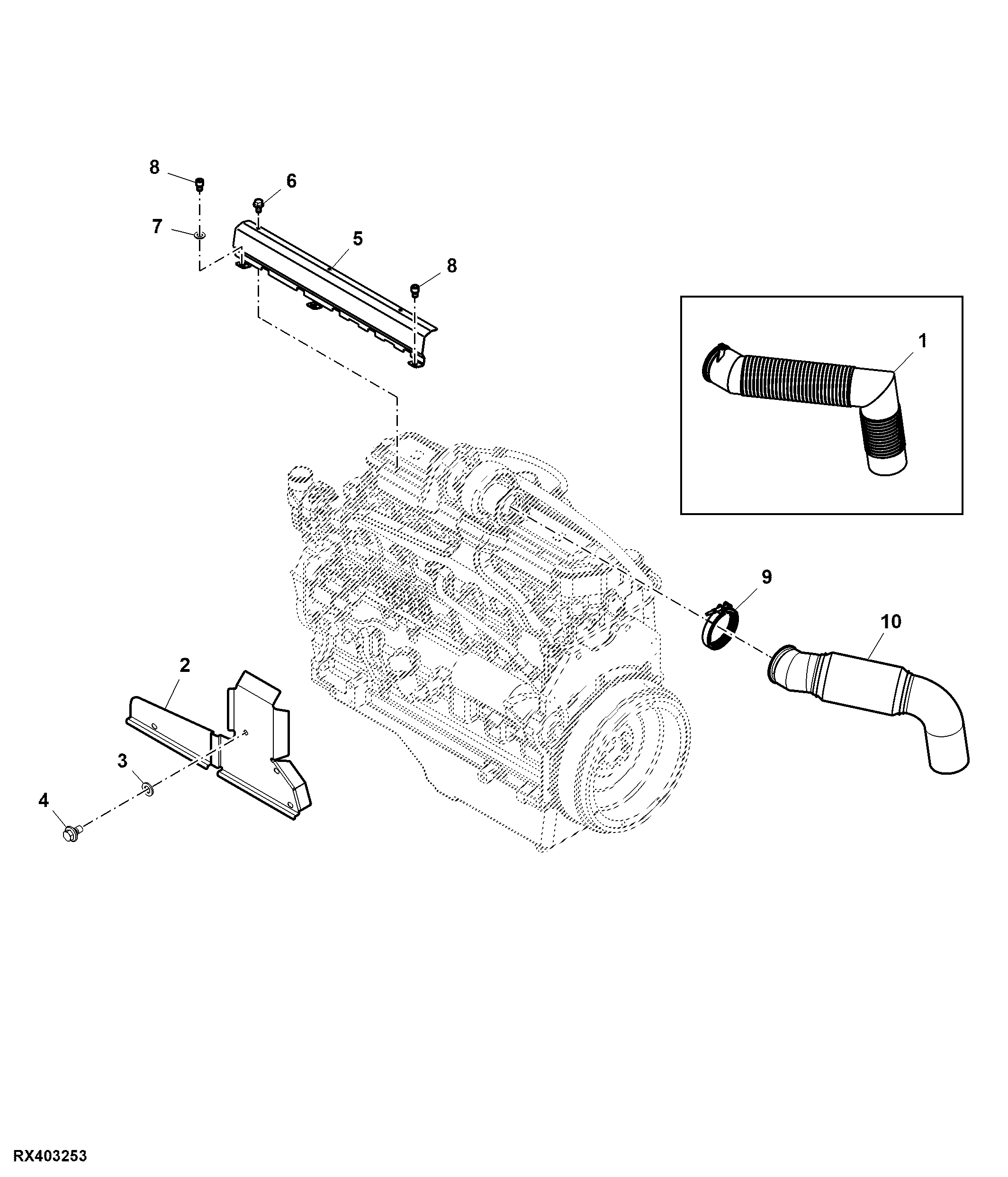 Exhaust Pipe, Flexible, Non Certified Emission Engine