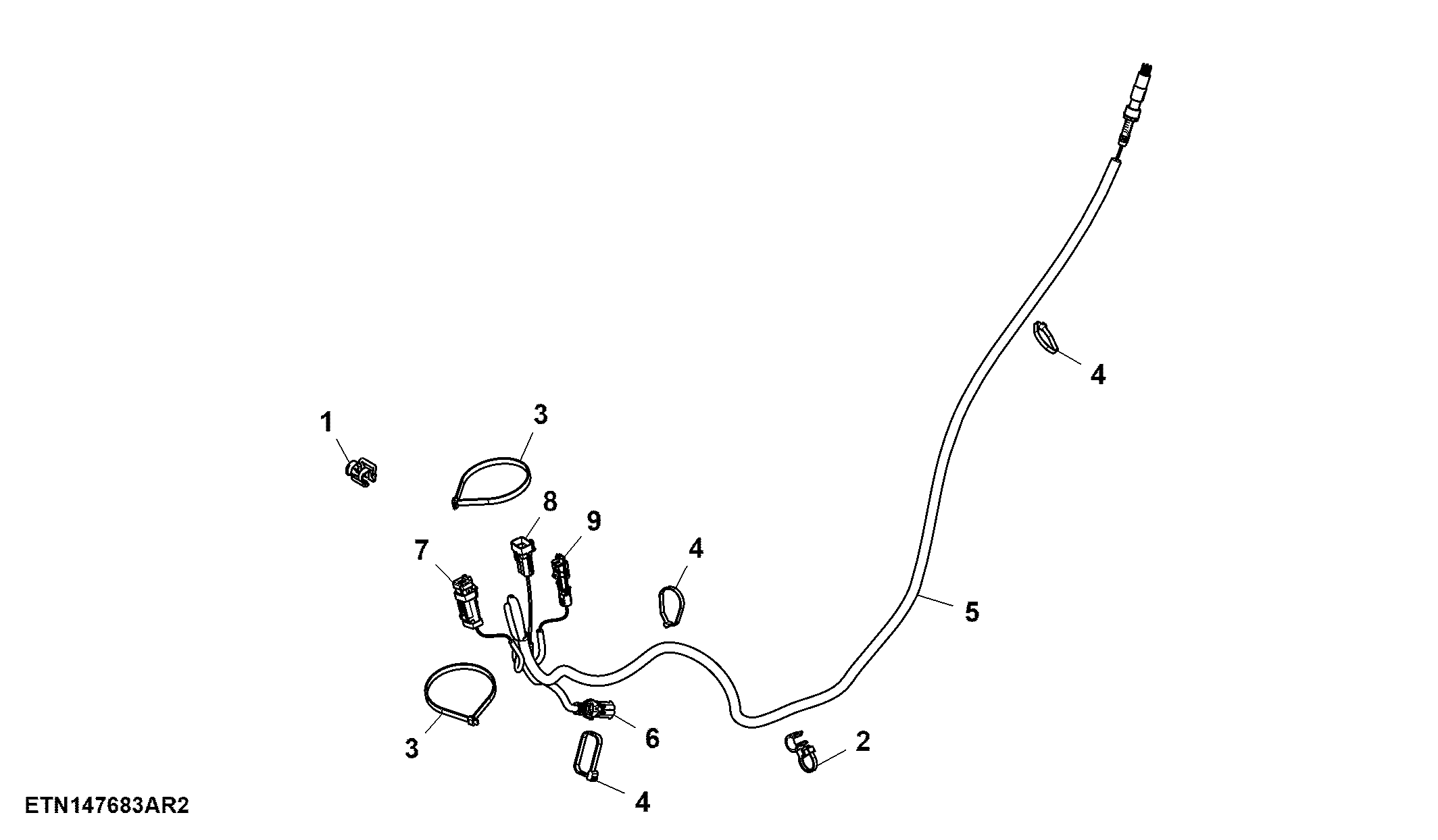 Wiring Harness, Hydraulic Quick Connect Coupler, W/ Loader Working Lights or W/ Quick Unlatch Function