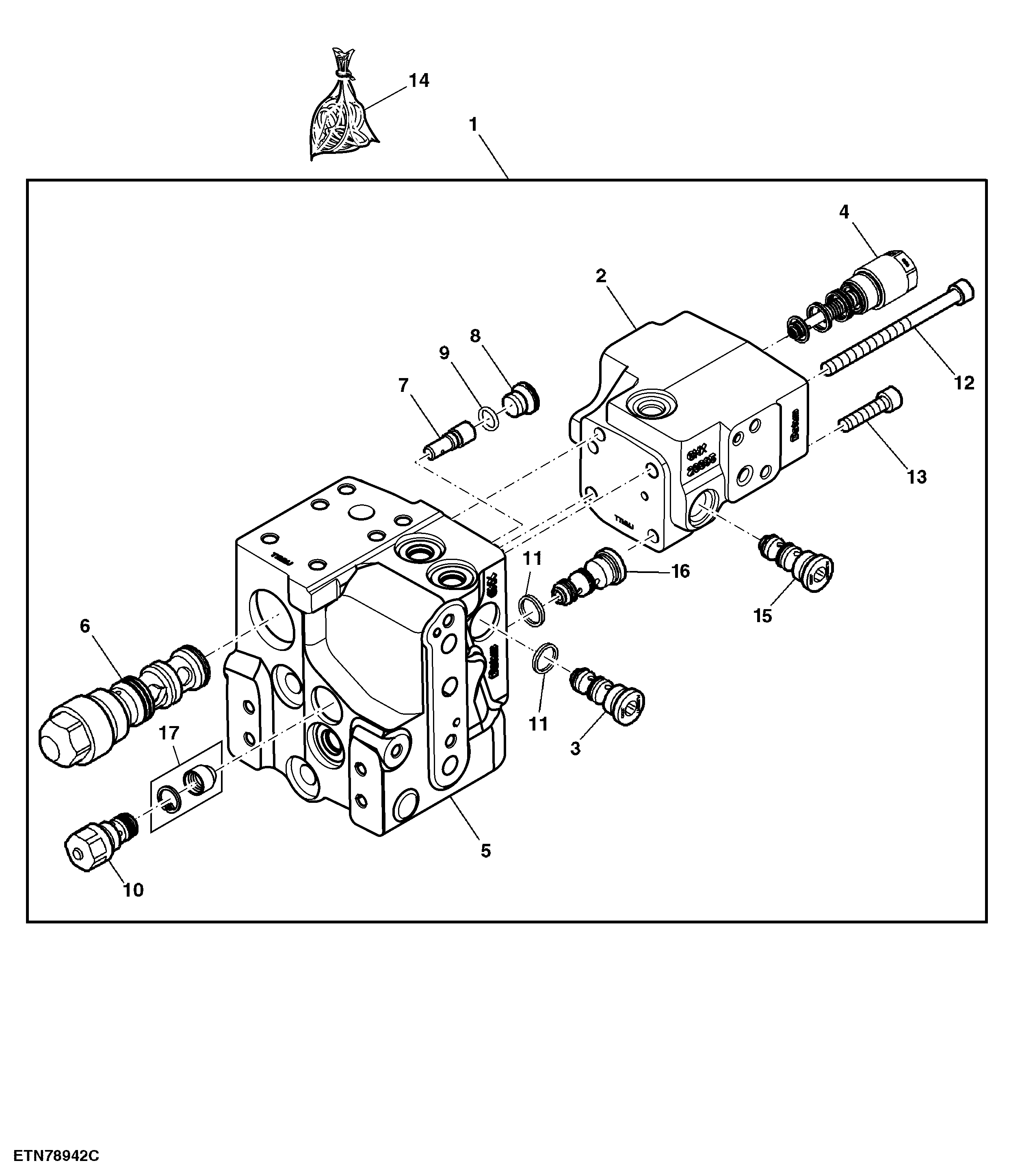 Valve, Priority 2 + 3, W/ PFC-Hydraulics, W/ Power Fill Brake, W/ TLS™ or E-PUH