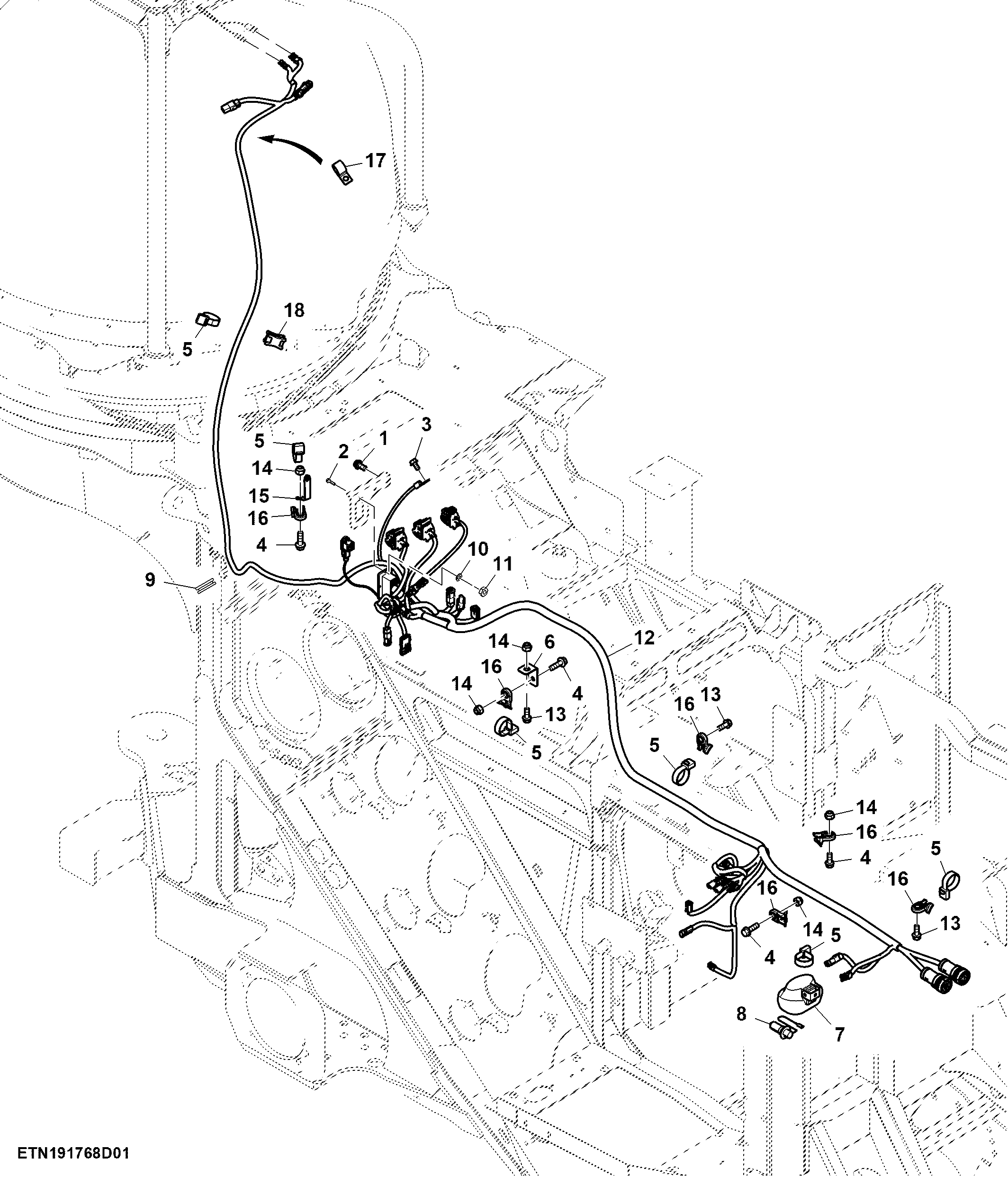 Main Frame Harness and Mountings (190003 - )
