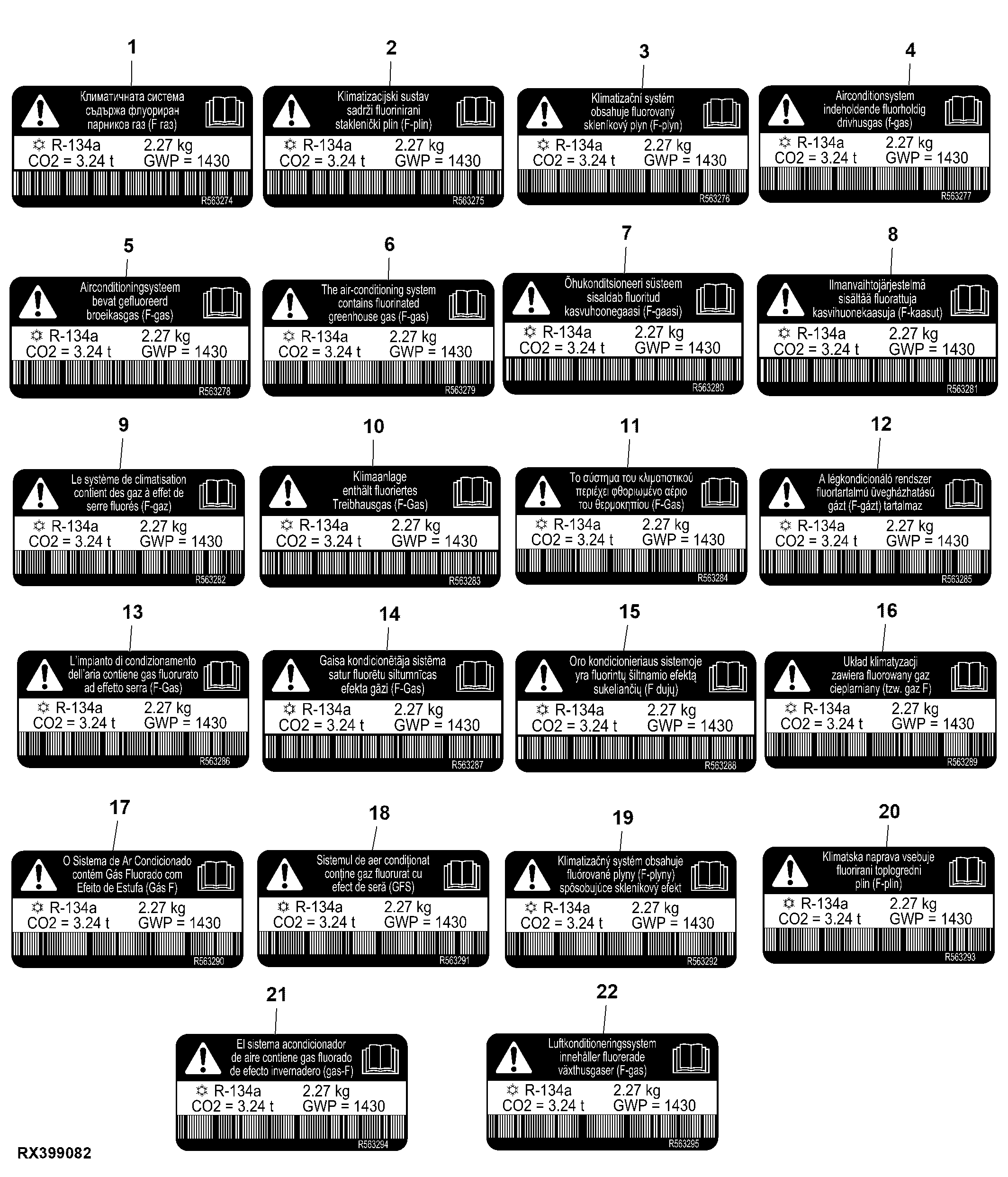 Label, Air Conditioning System (For EU) (809167 - )