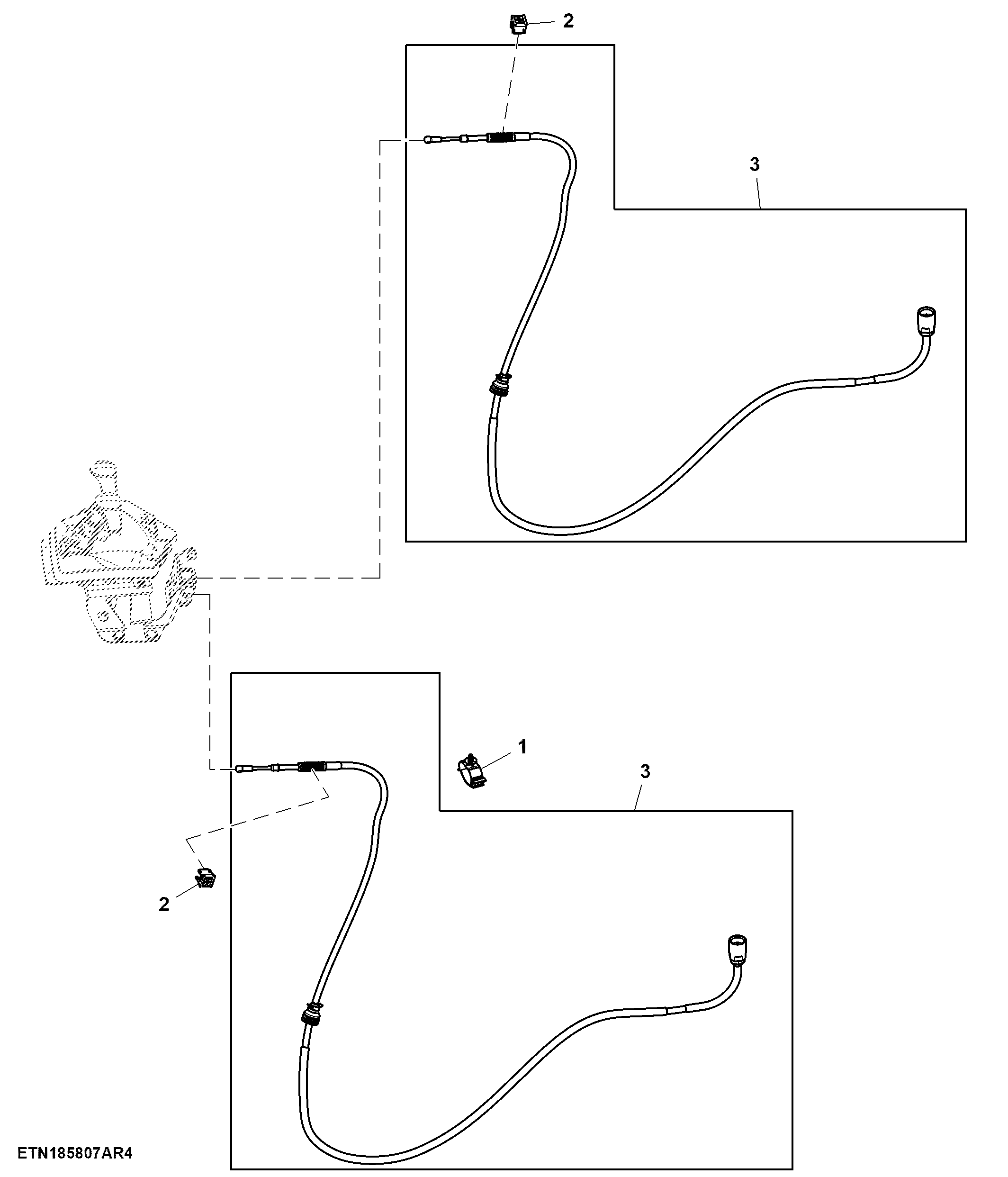 Cable, Lever, Electrical SCV, Position 1st, 2nd, Mechanical SCV, Position 3rd, 4th, W/ CommandARM™