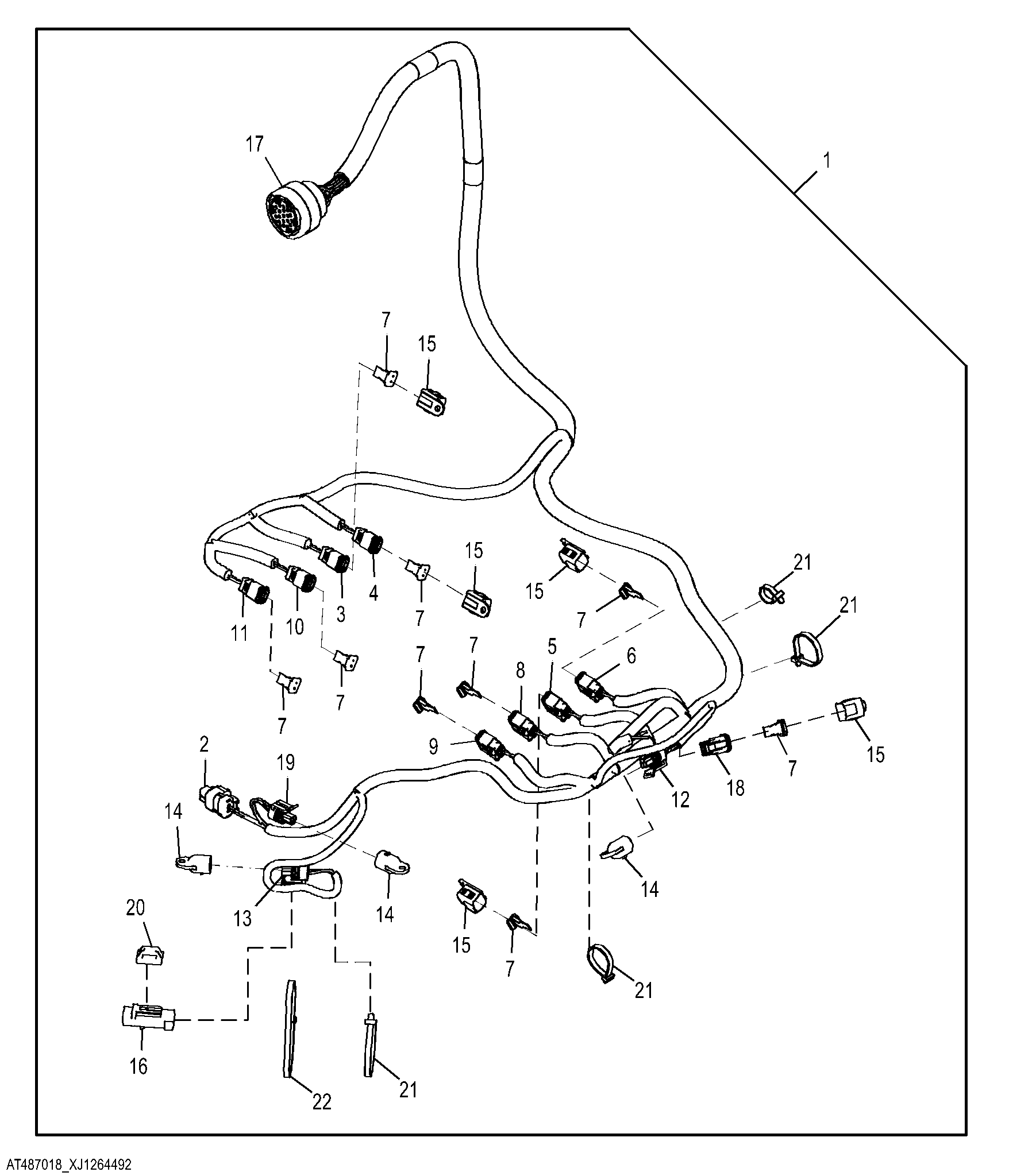 Loader Frame Jumper Wiring Harness ( - 12629)