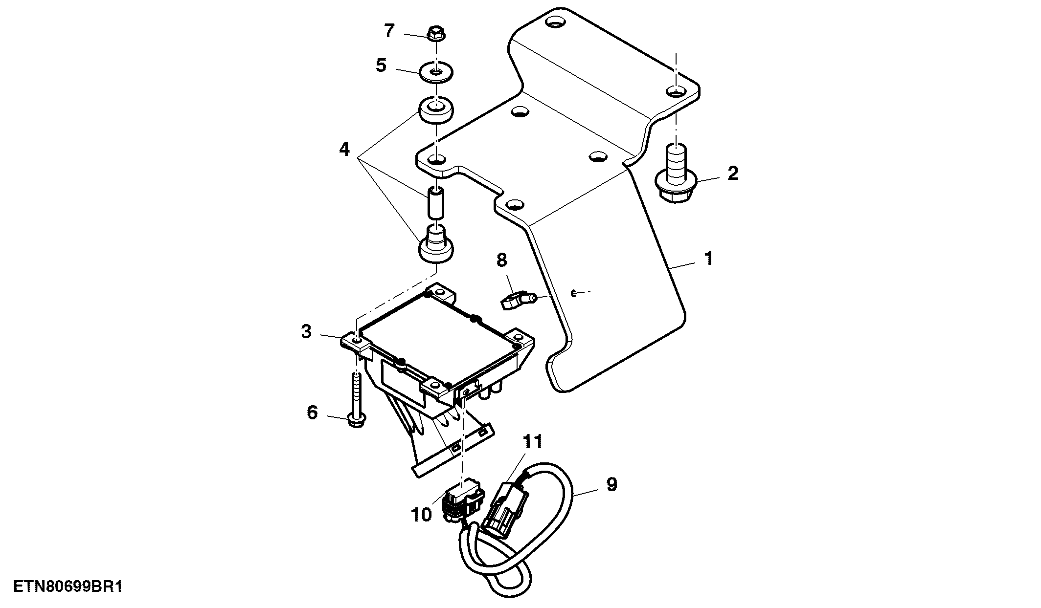 Radar Sensor, Bracket, W/O Hitch Stabilizer