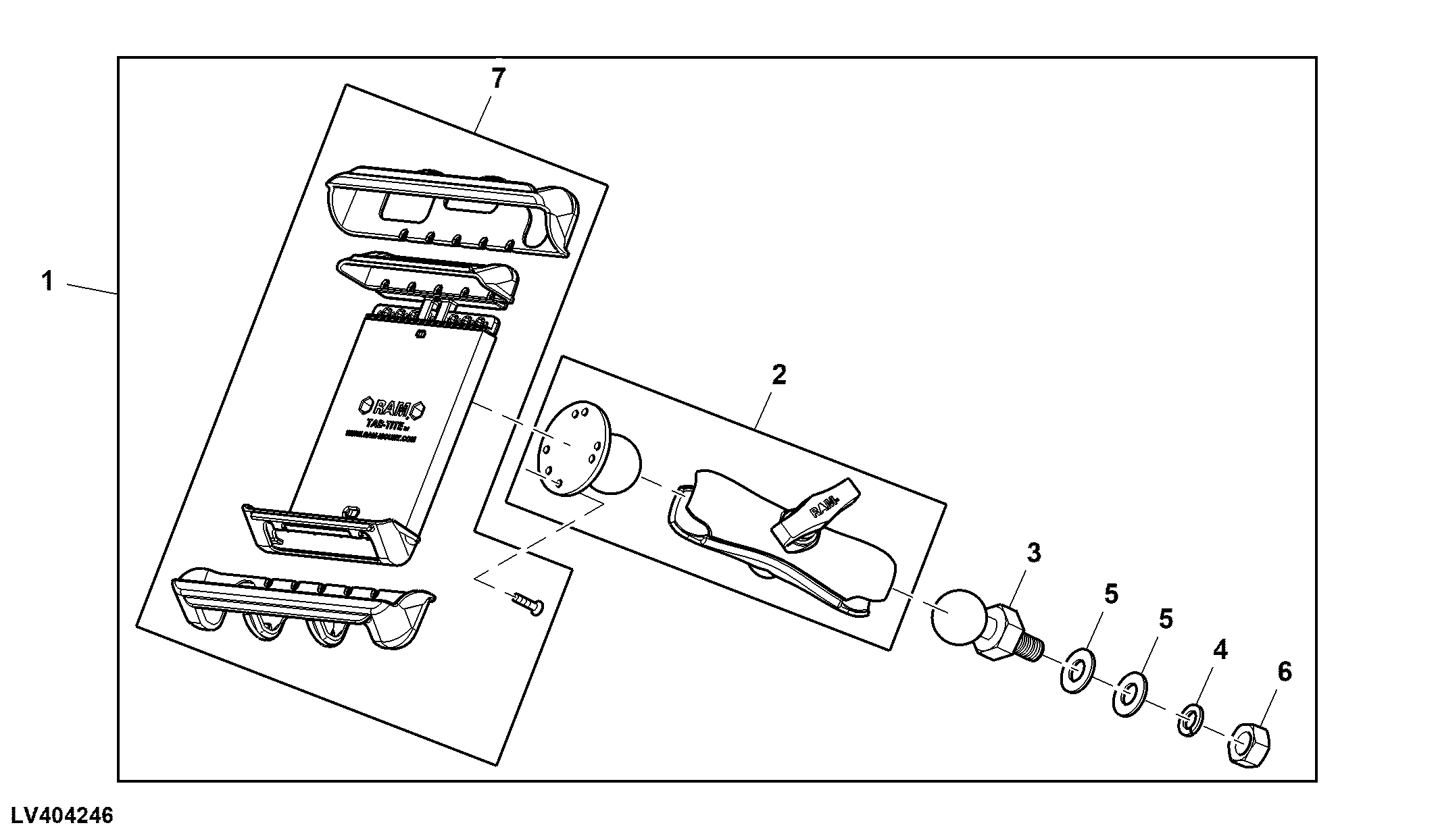 Tablet Mounting Bracket W/ 1.5” Ball, Attachment