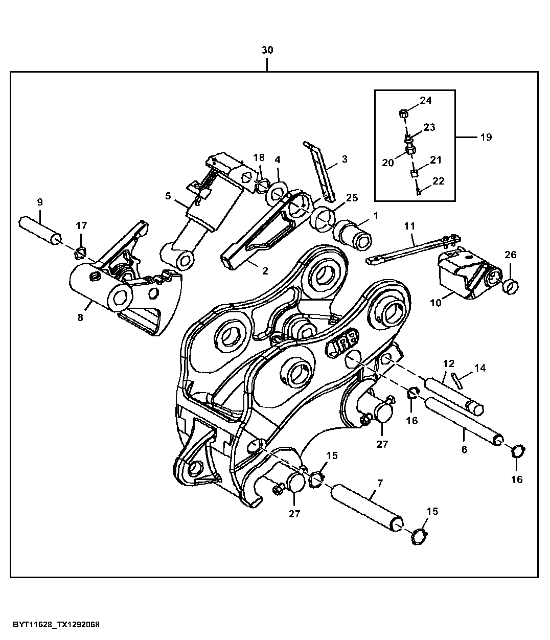 Hydraulic Coupler Kit, Variable Pin Grabber