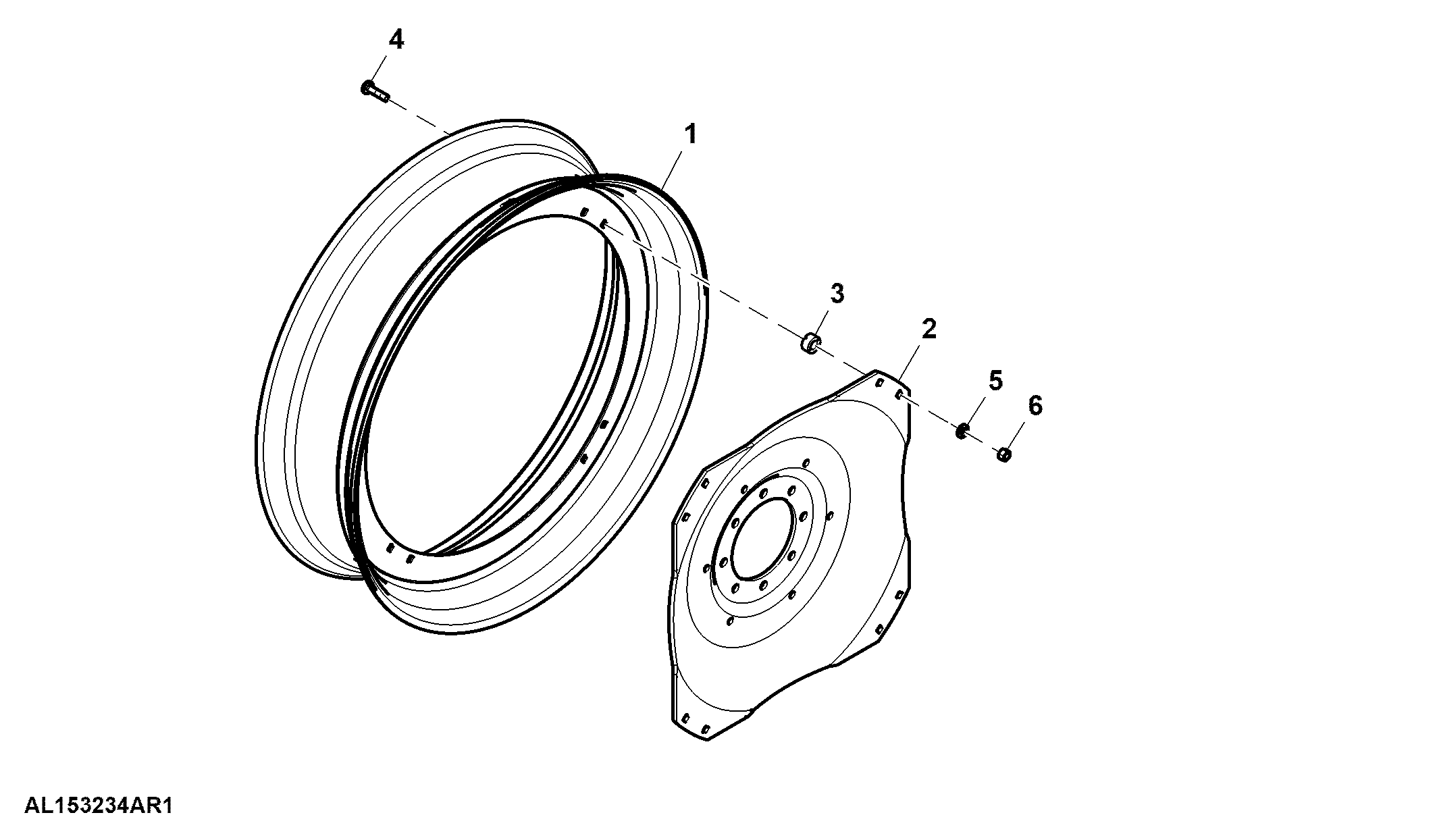 Steel Disk Rear Wheels, 16 Position, DW12X38, 203 mm Bolt Circle Diameter