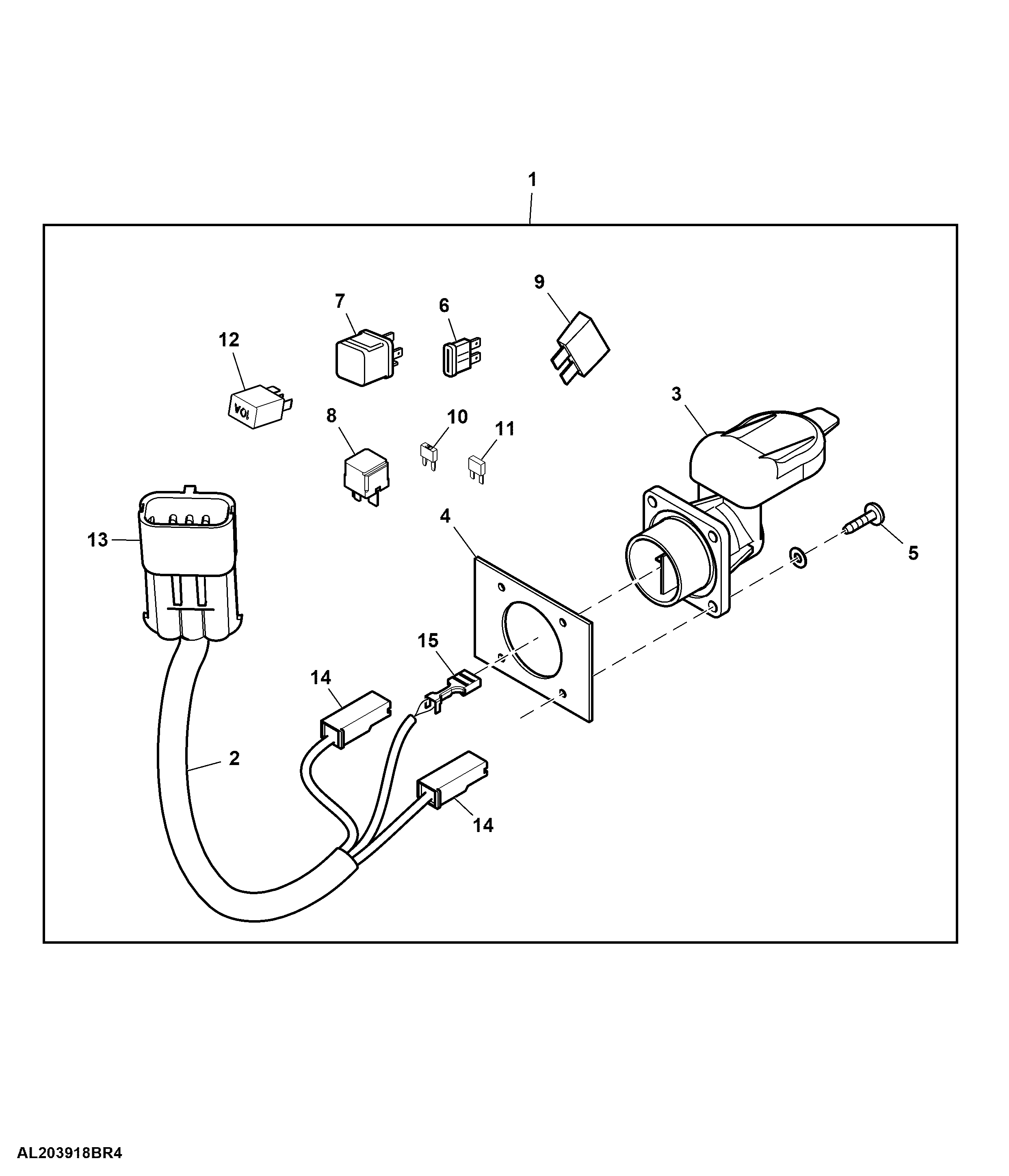 3-Terminal Power Outlet Socket / Wiring Harness, Attachment