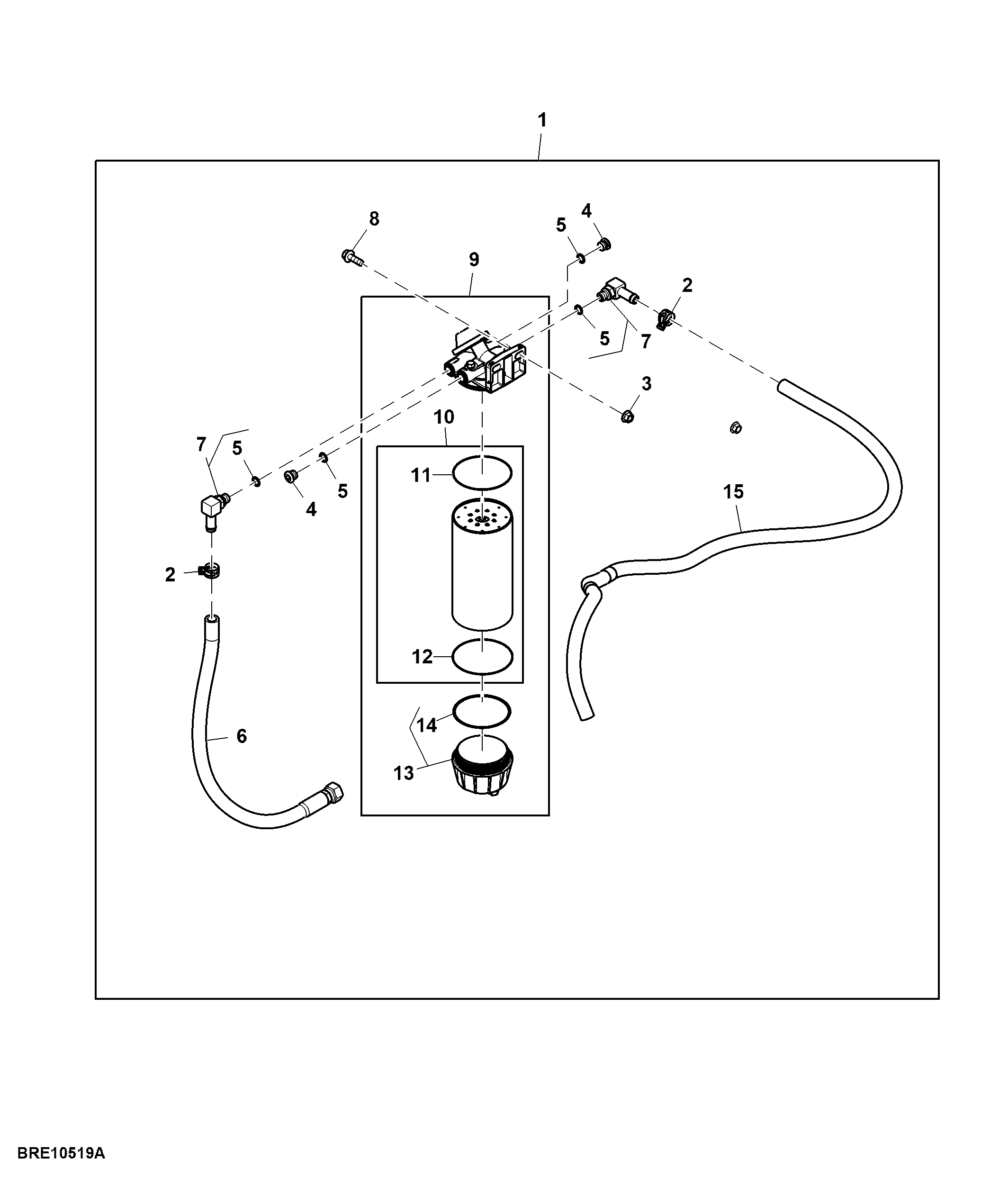 Fuel Water Separator, 13.5 L Engine, Attachment