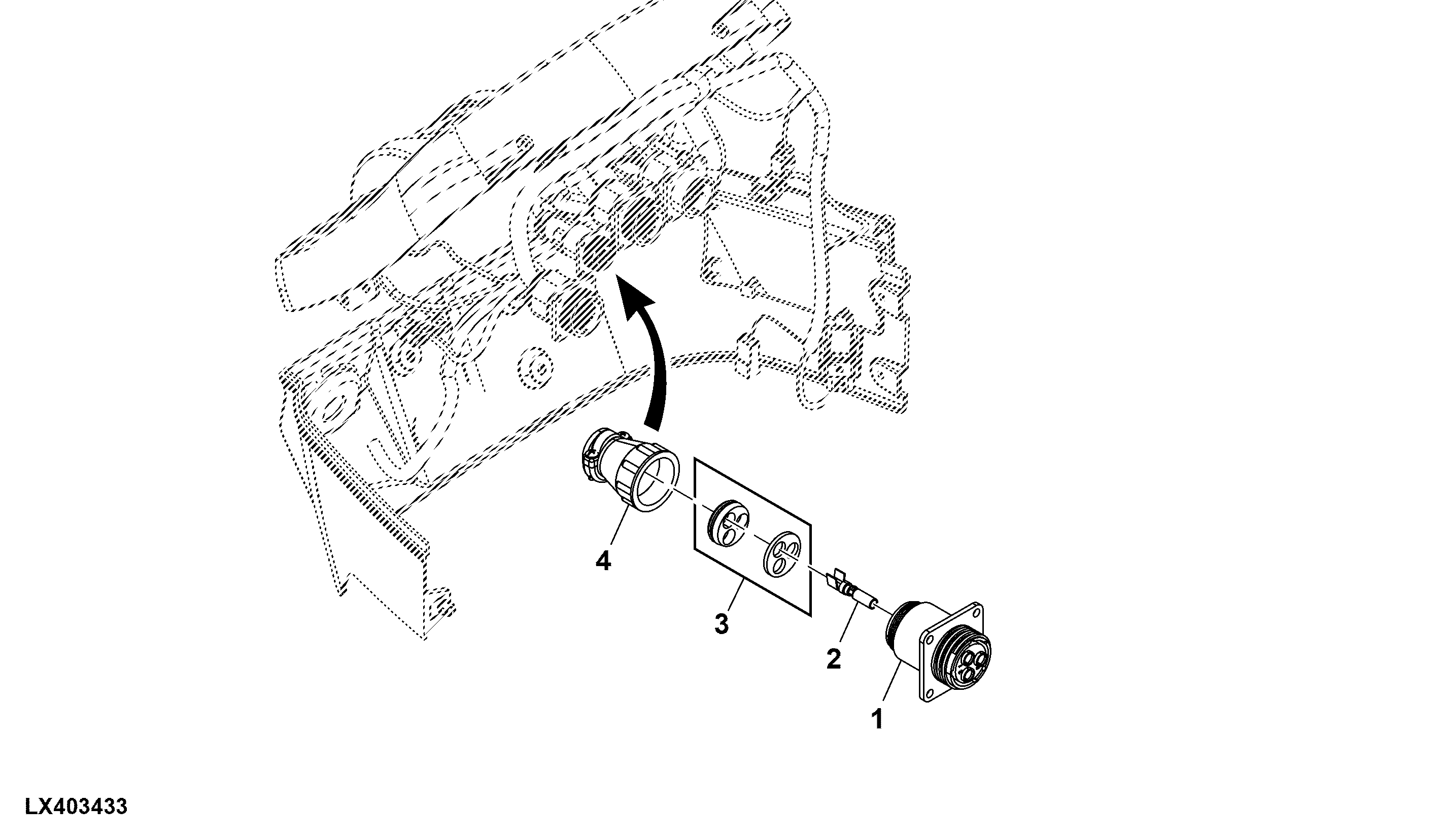 Connector, 3- Terminal, Dashboard Side, Main Wiring Harness