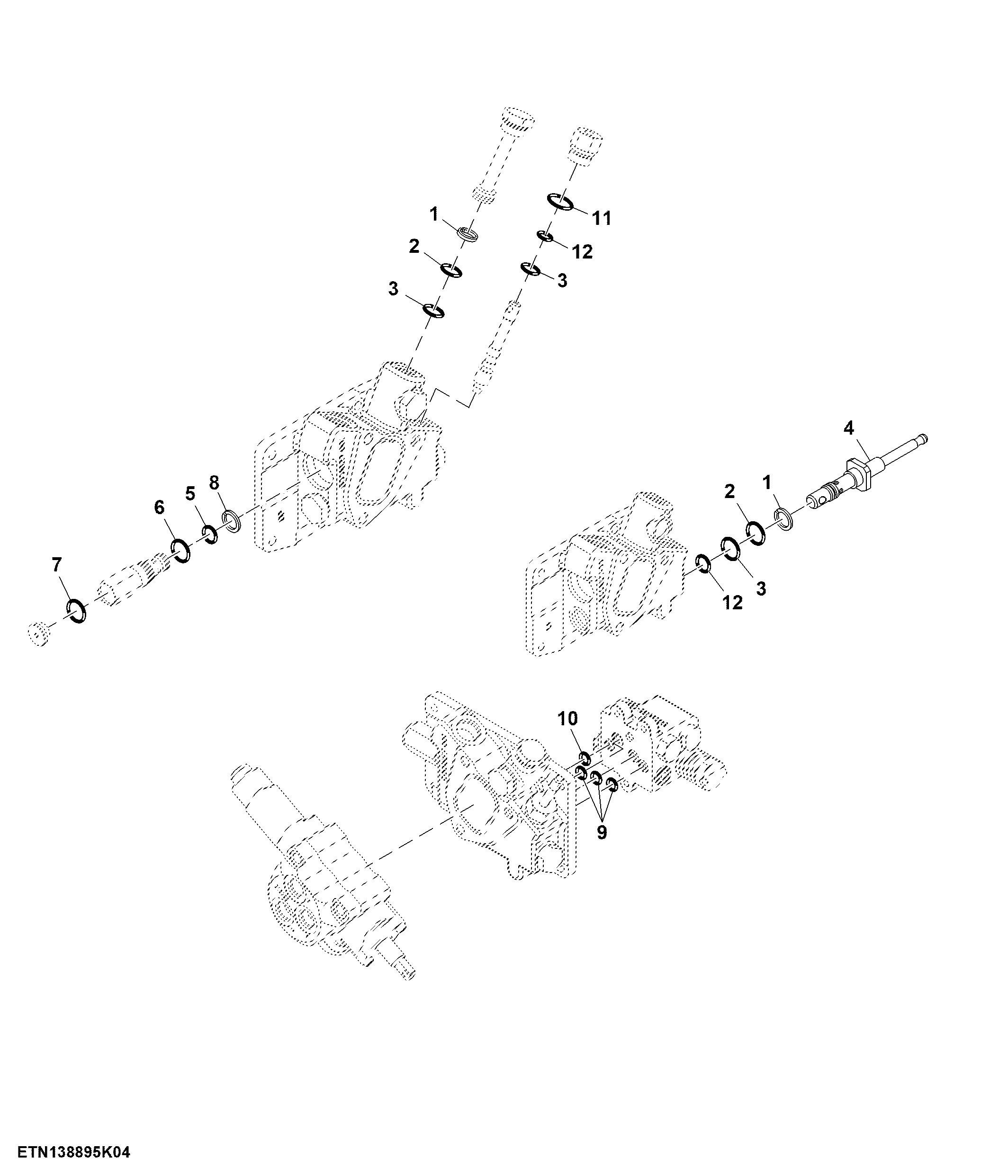 Rockshaft Control Valve Kits, Power Steering