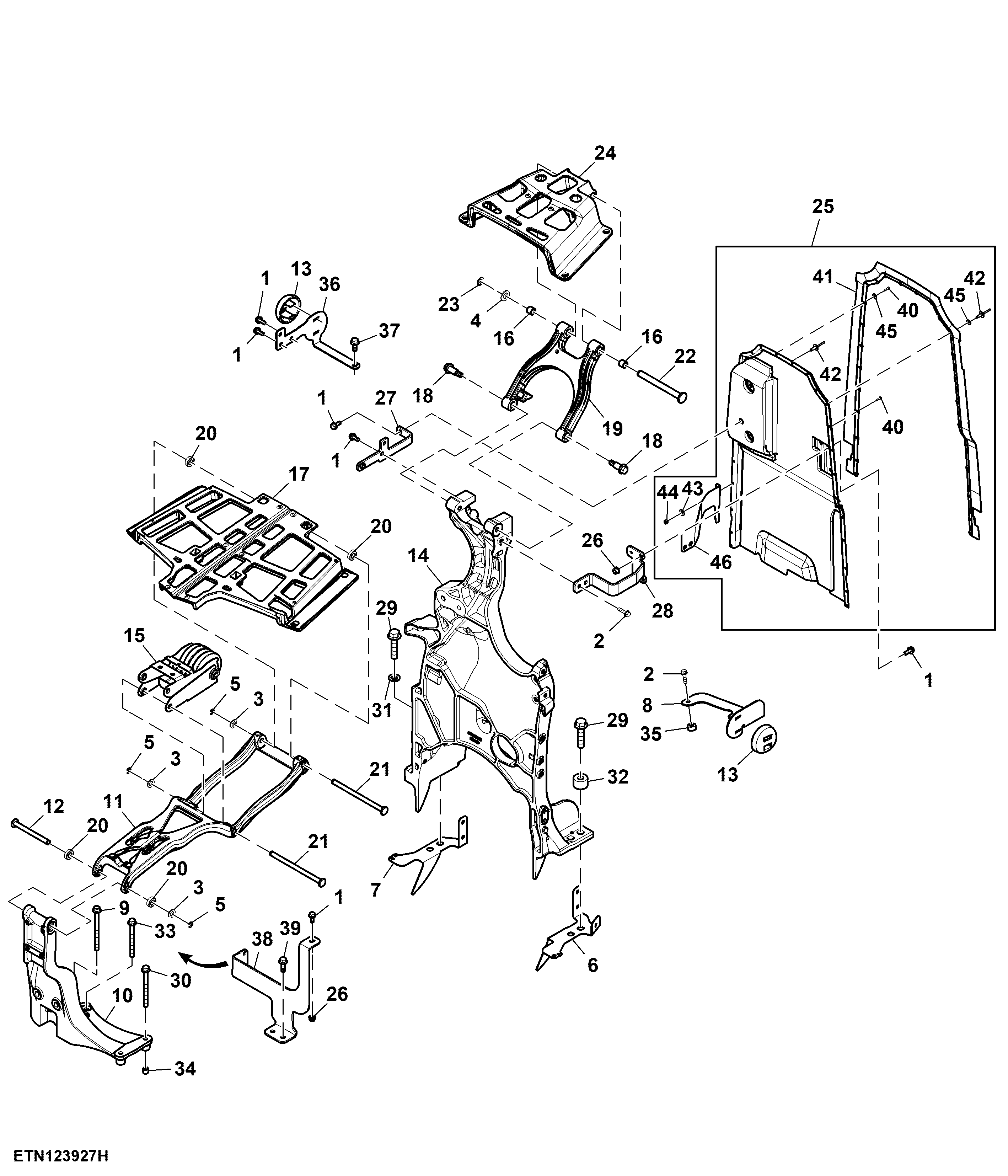 Brackets and Supports, Rear Hood, FT4, 6.8 L