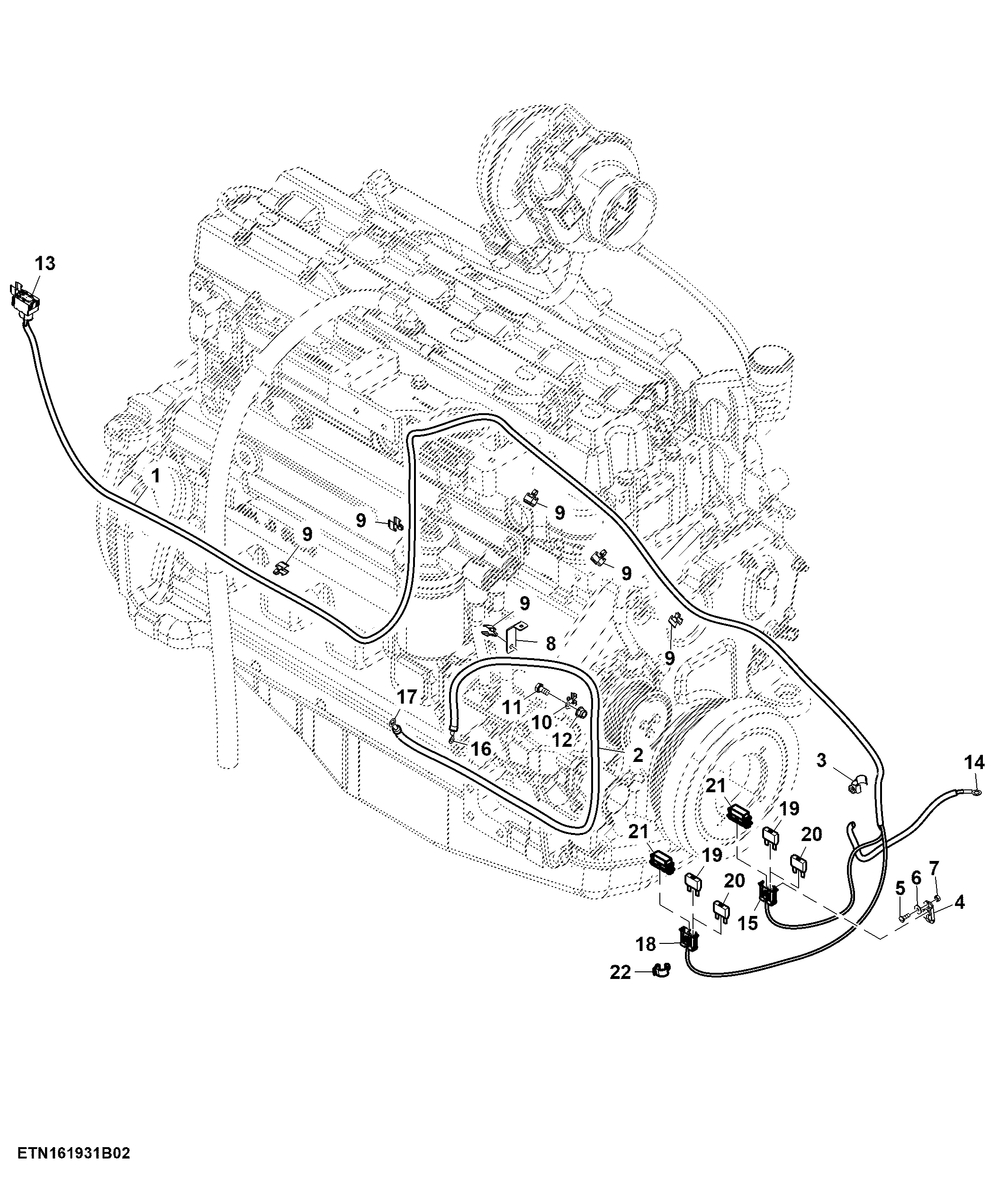Engine Wiring Harness, 6 Cylinder, Optional (2/2)