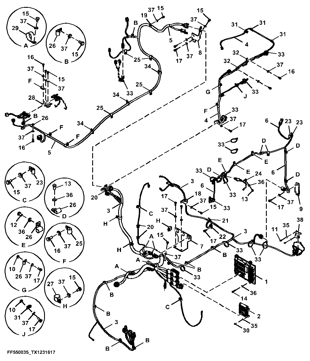 Engine Control Unit (ECU) and Engine Interface Wiring Harness (Engine 6090HT018-DZ102122) (811698 - 812866)