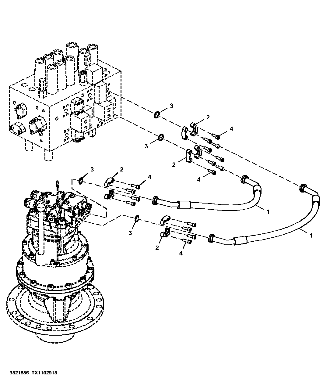 Swing Motor Lines From Control Valve