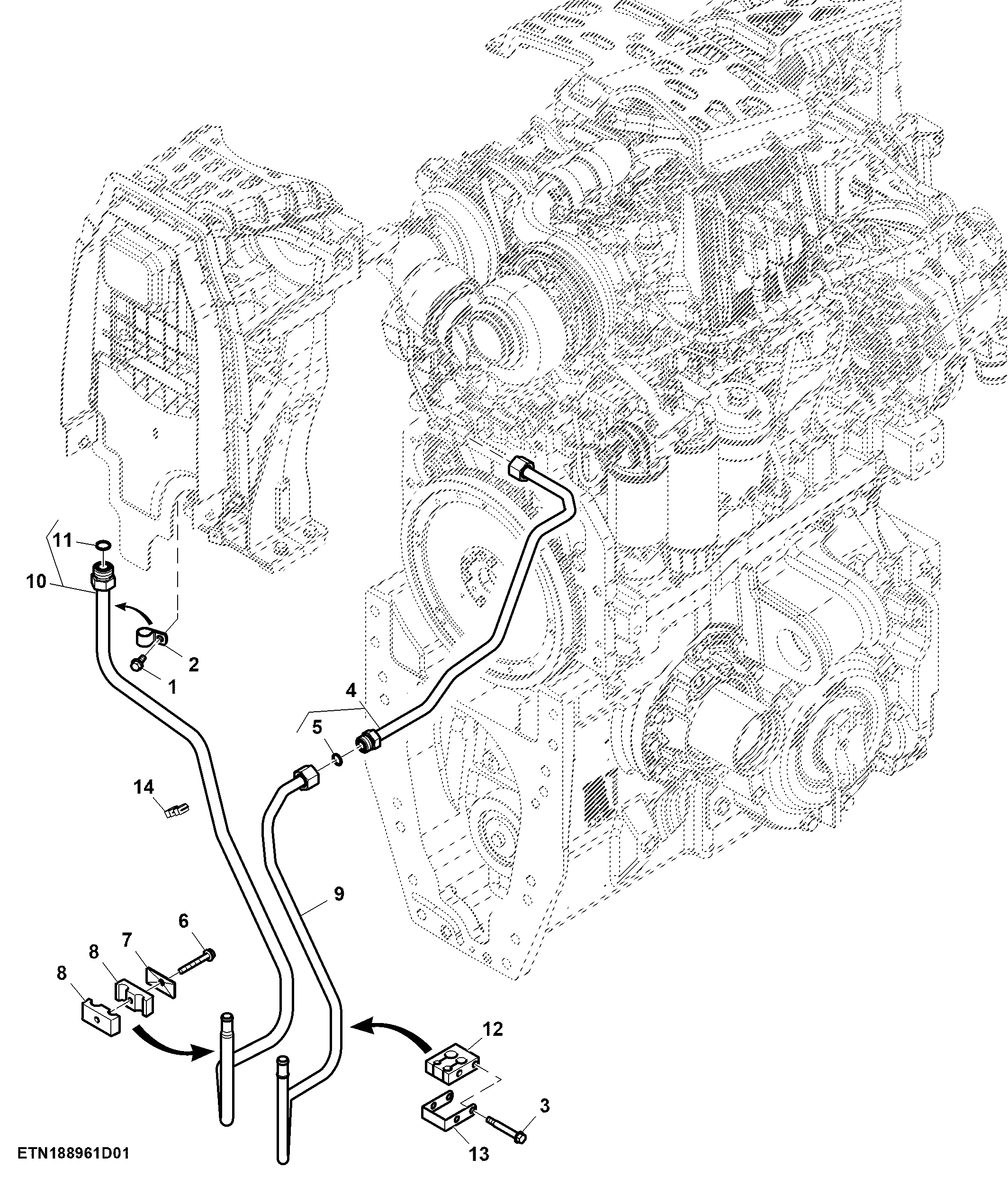 Auxiliary Coolant Line, PST/ IVT™/ e23™, T2/ T3 Engine