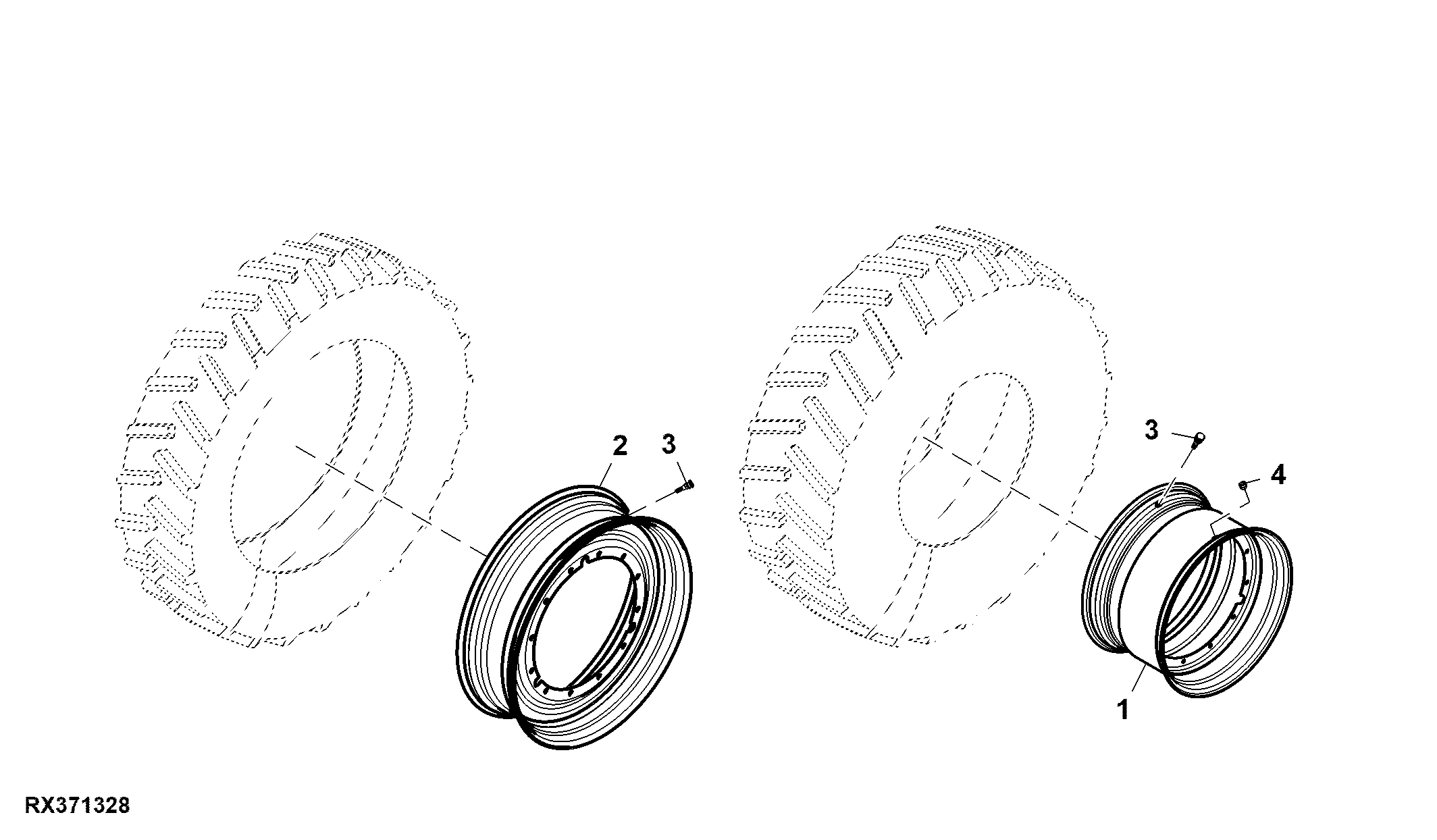 Rear Wheel, 2 Position, Group 48 Tires, RH Illustrated