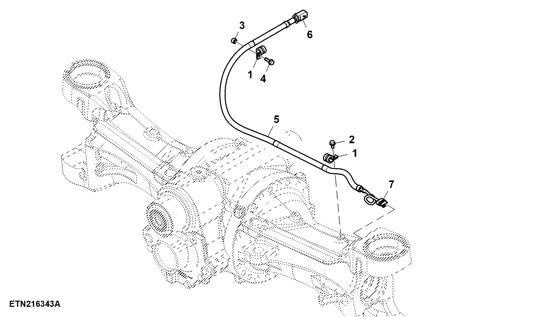 Wiring Harness, Wheel Angle Sensor, W/ 76" Spacer, 1700 MFWD