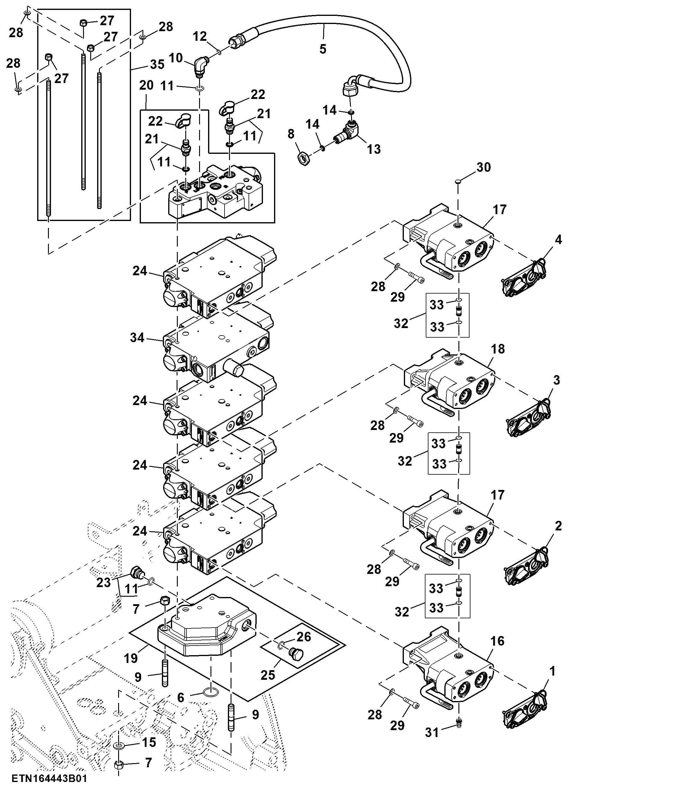 Selective Control Valve, 4 Rear SCV, W/ Hitch