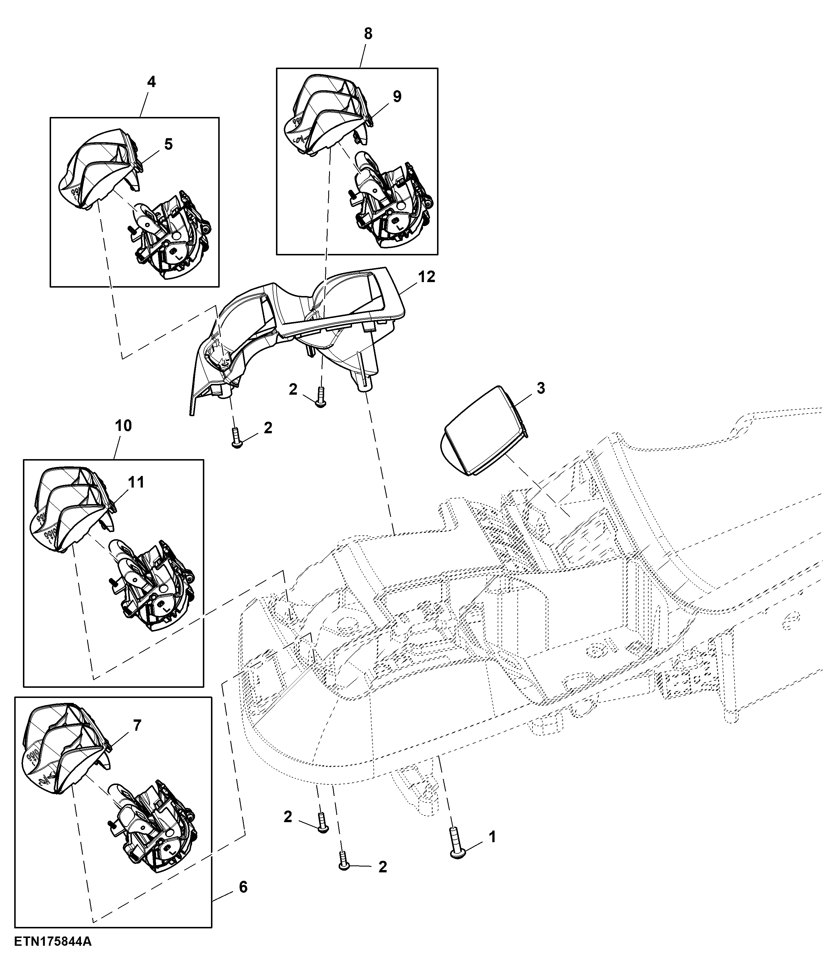 Control, Rear Hitch and 4 Rear SCV, W/O Joystick , W/ Front Hitch and 1 Front SCV, CommandARM™