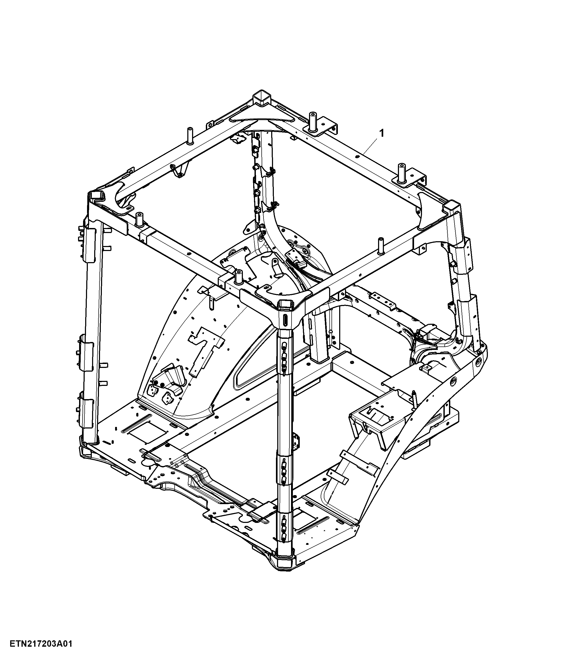 Cab Frame, W/ FOPS, W/ Mechanical Cab Suspension