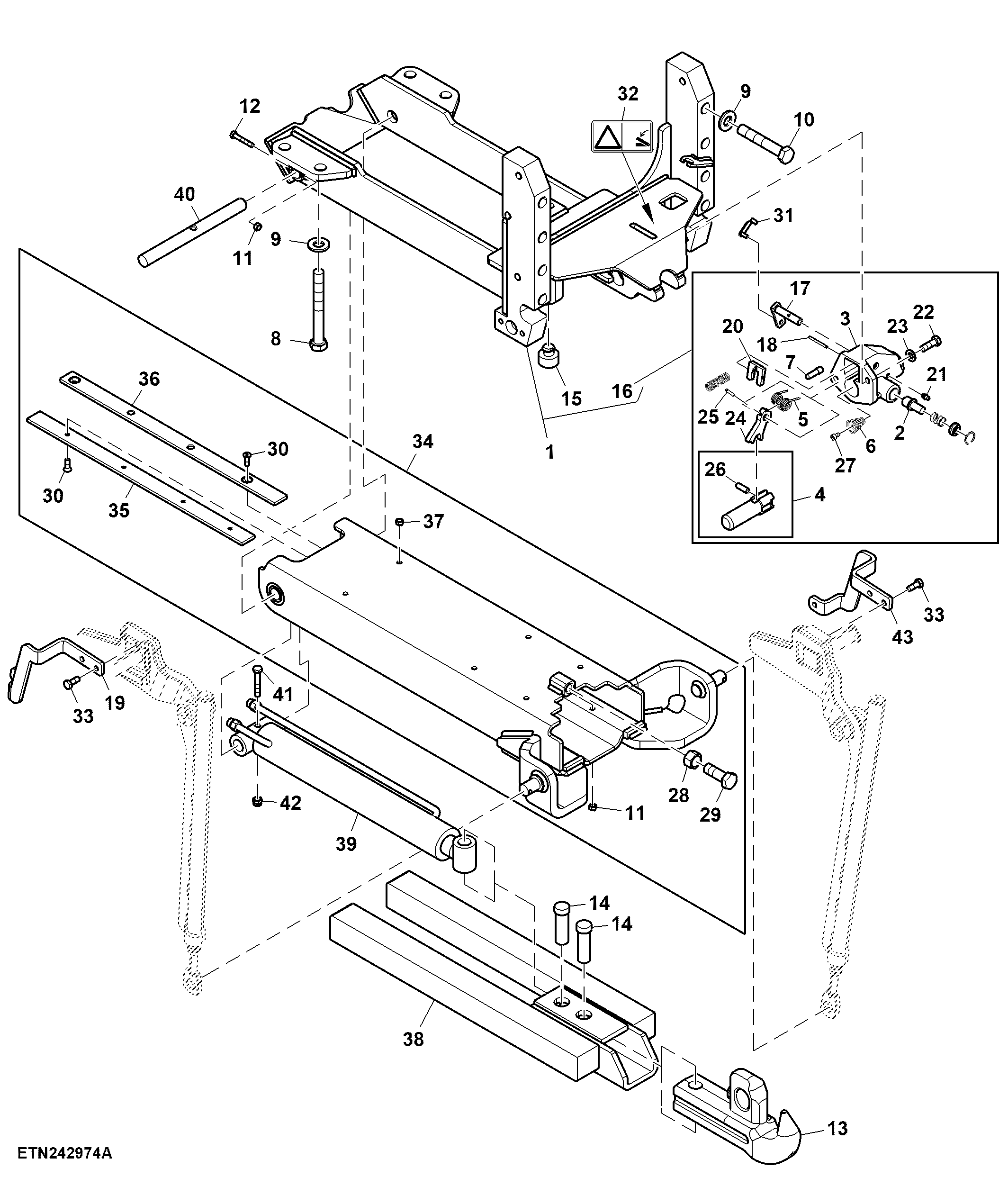 Pick-Up Hitch, W/ Stabilizer, Category 3 Drawbar (1/2)